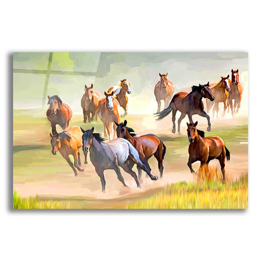 Epic Art 'Wild Horses Running' by Ata Alishahi, Acrylic Glass Wall Art