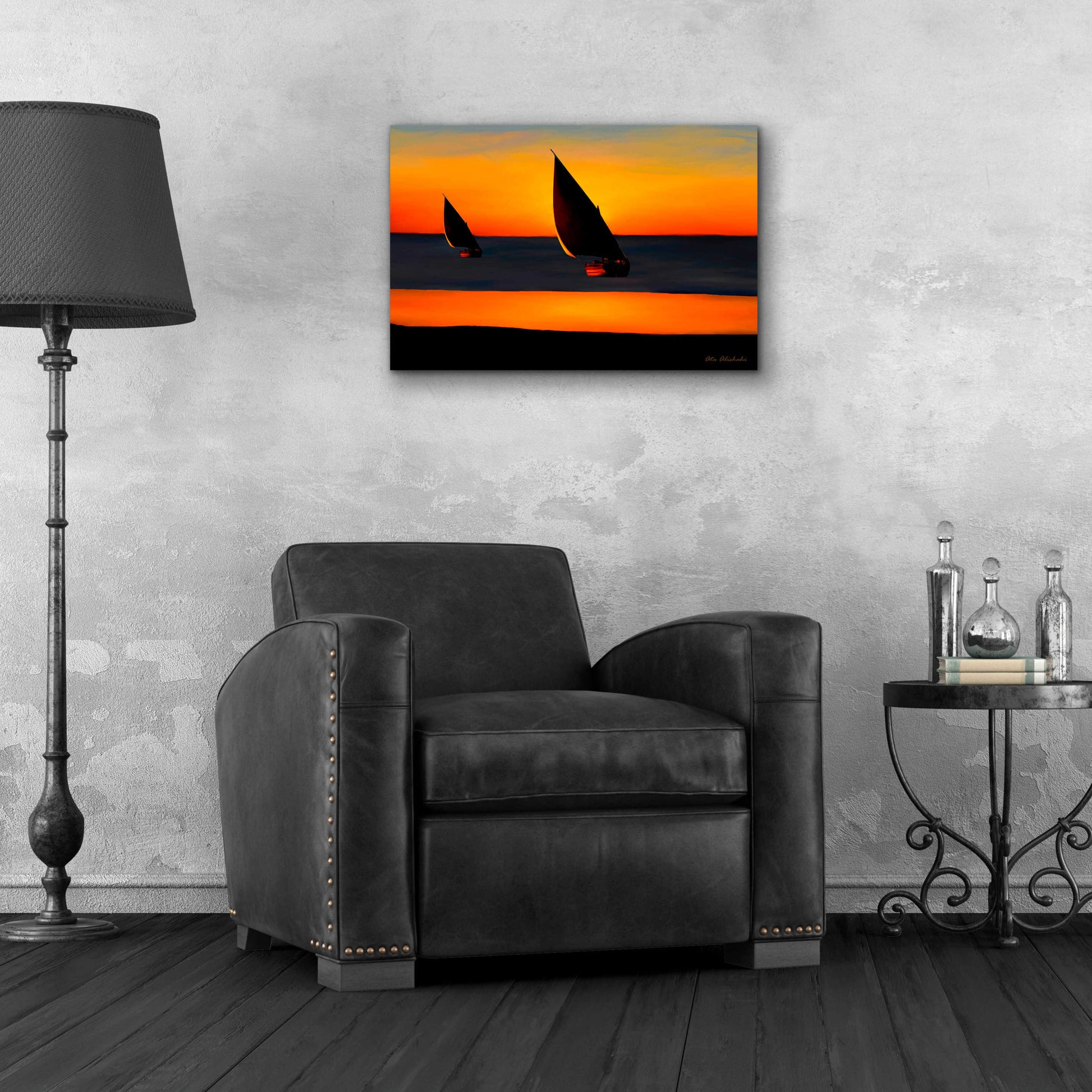 Epic Art 'Sunset' by Ata Alishahi, Acrylic Glass Wall Art,24x16