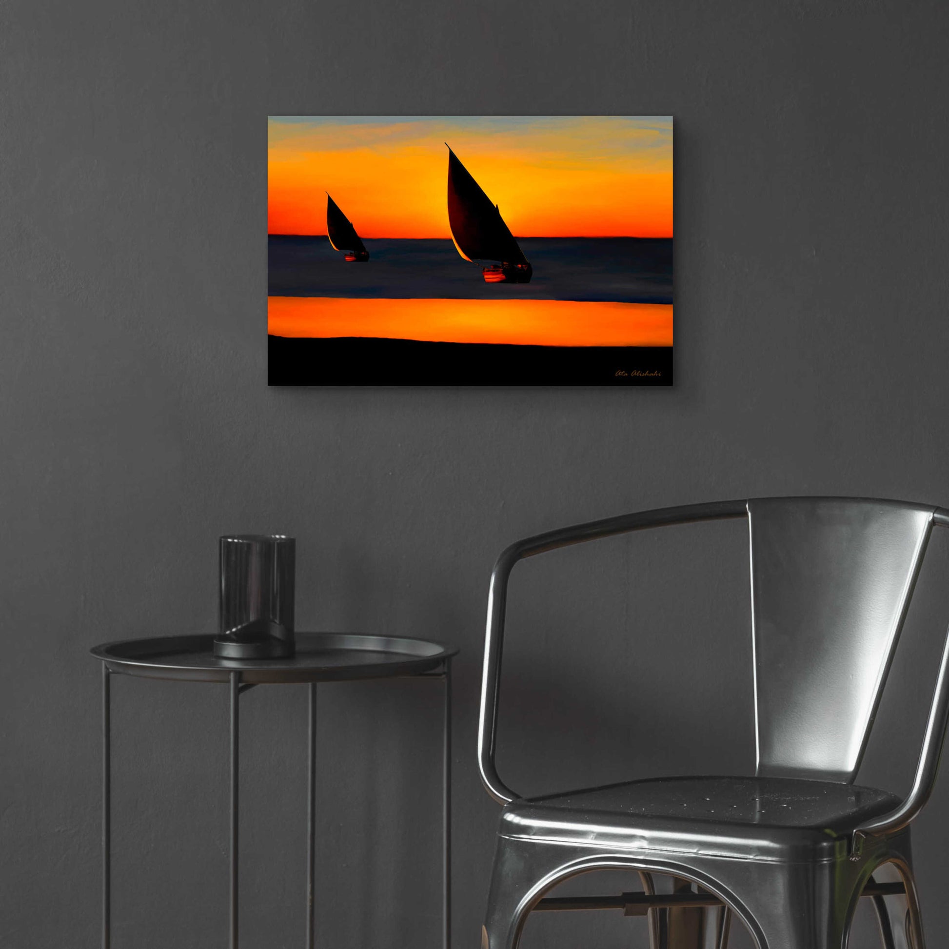 Epic Art 'Sunset' by Ata Alishahi, Acrylic Glass Wall Art,24x16