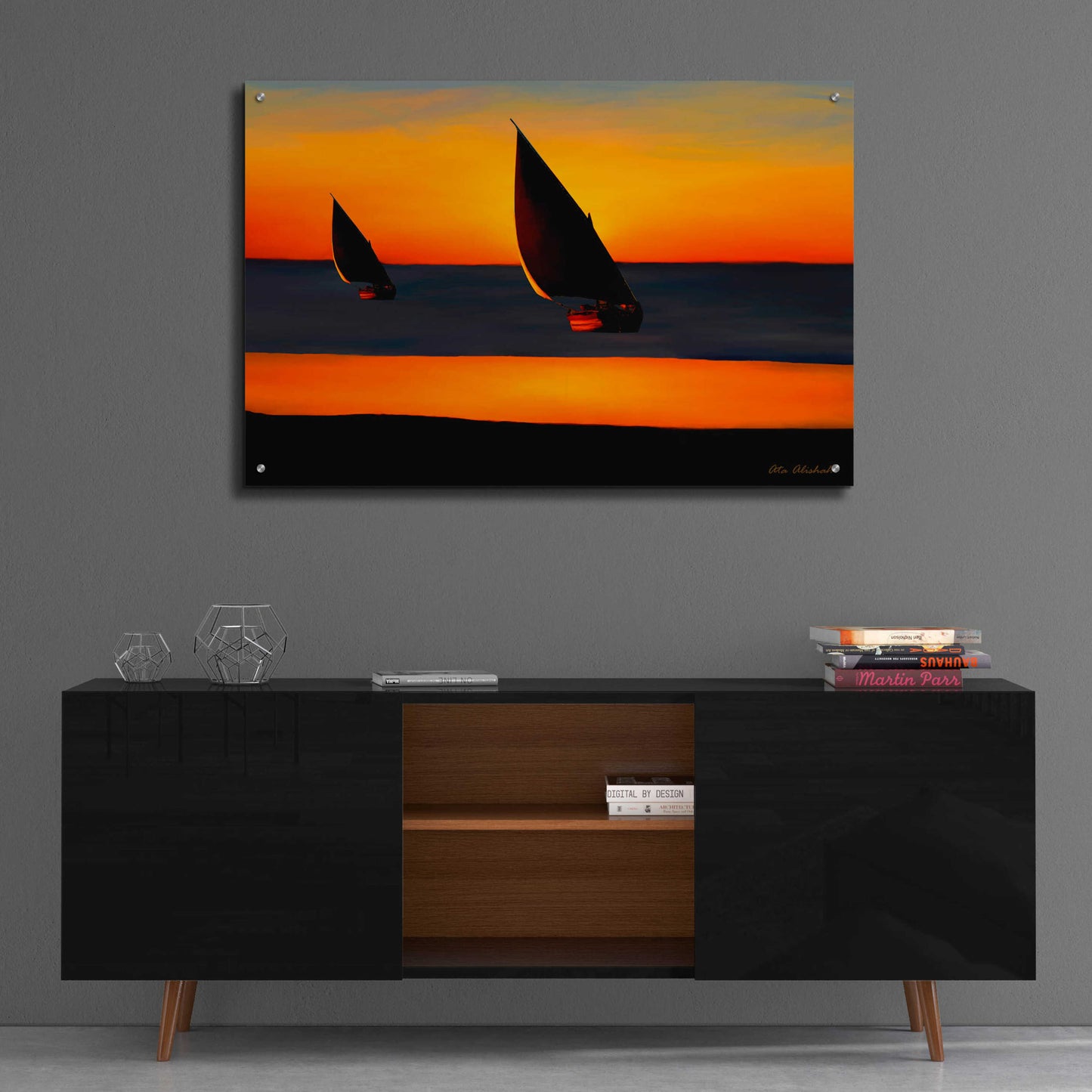 Epic Art 'Sunset' by Ata Alishahi, Acrylic Glass Wall Art,36x24