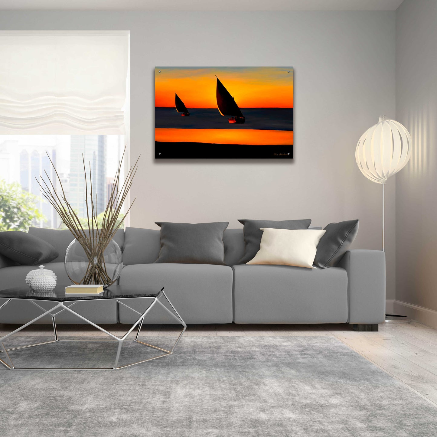 Epic Art 'Sunset' by Ata Alishahi, Acrylic Glass Wall Art,36x24