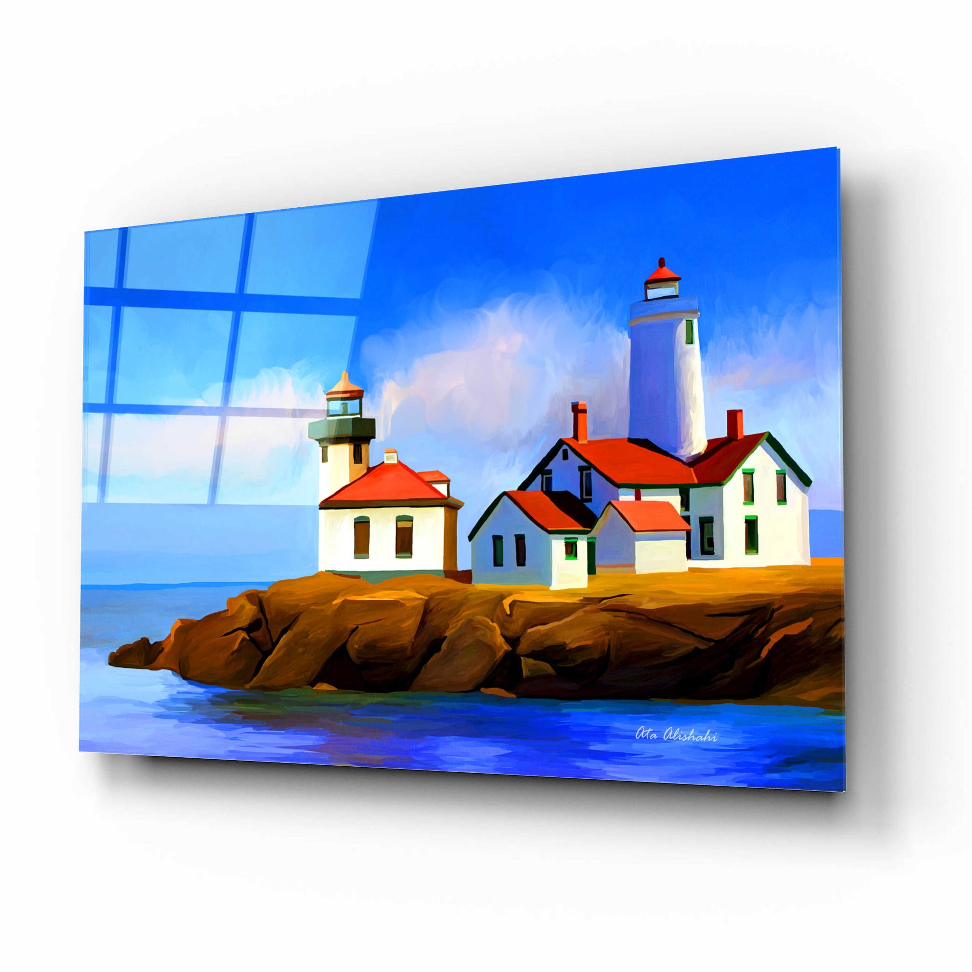 Epic Art 'Light House' by Ata Alishahi, Acrylic Glass Wall Art,16x12