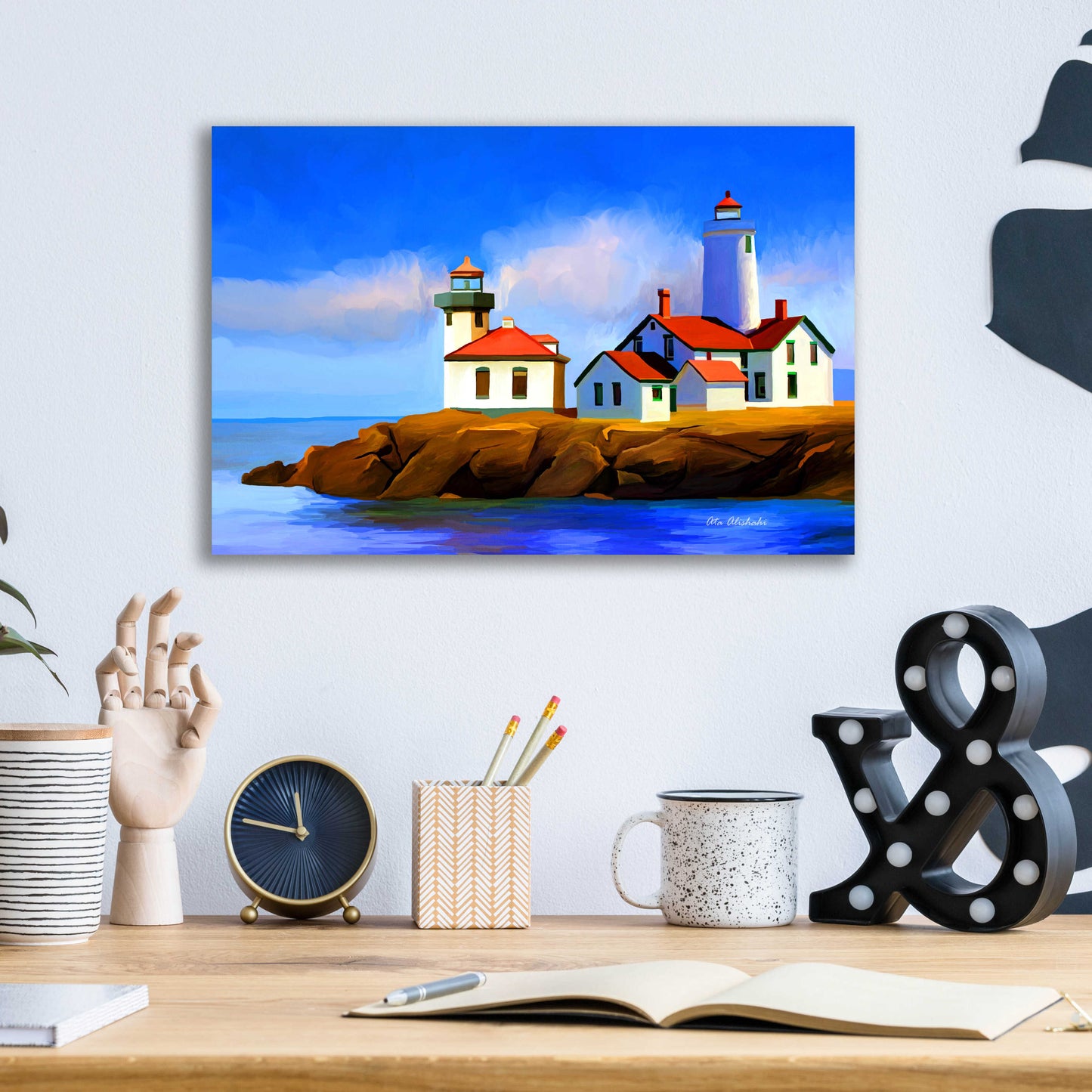 Epic Art 'Light House' by Ata Alishahi, Acrylic Glass Wall Art,16x12