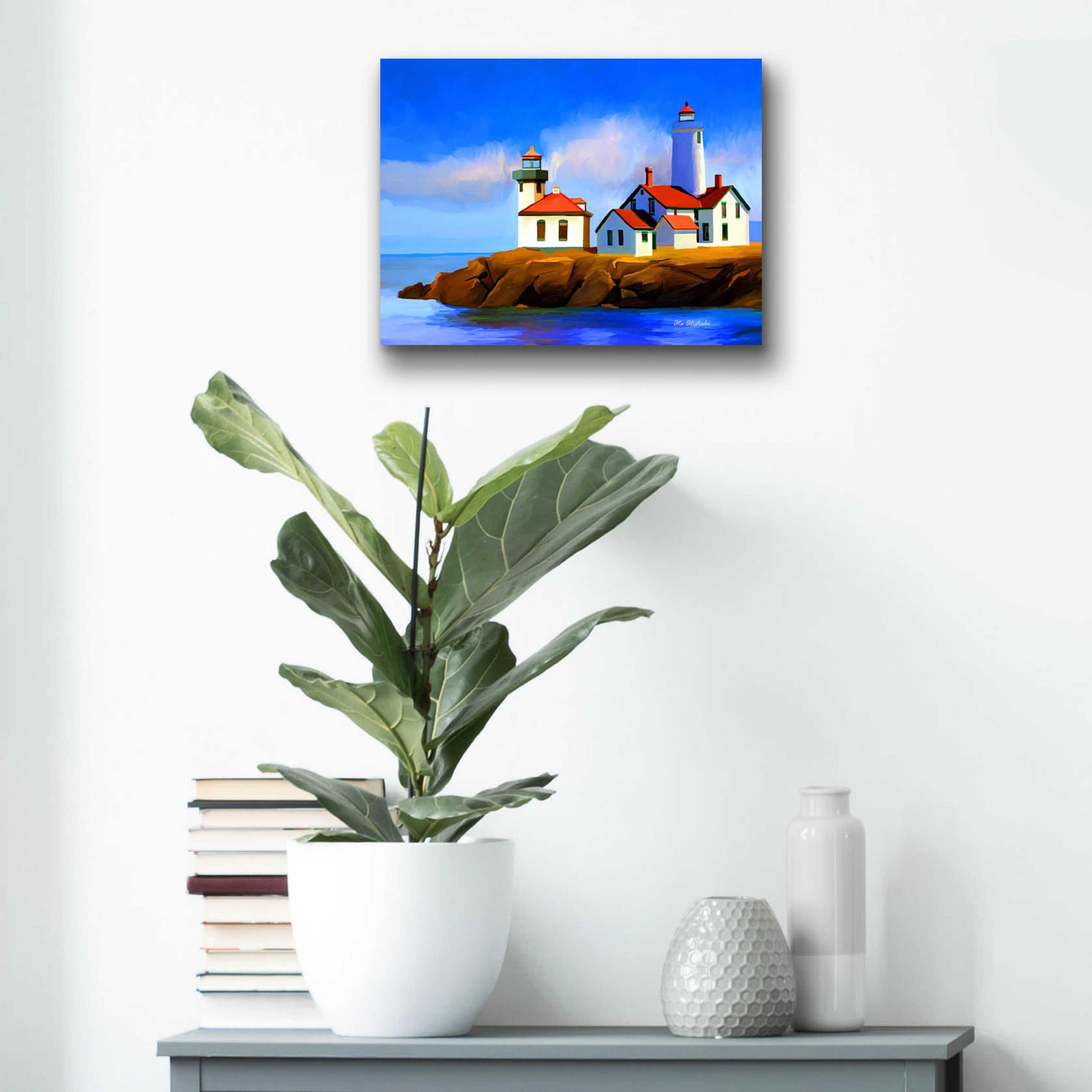 Epic Art 'Light House' by Ata Alishahi, Acrylic Glass Wall Art,16x12