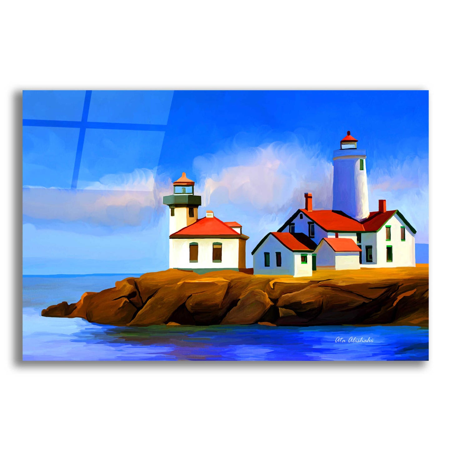 Epic Art 'Light House' by Ata Alishahi, Acrylic Glass Wall Art,16x12