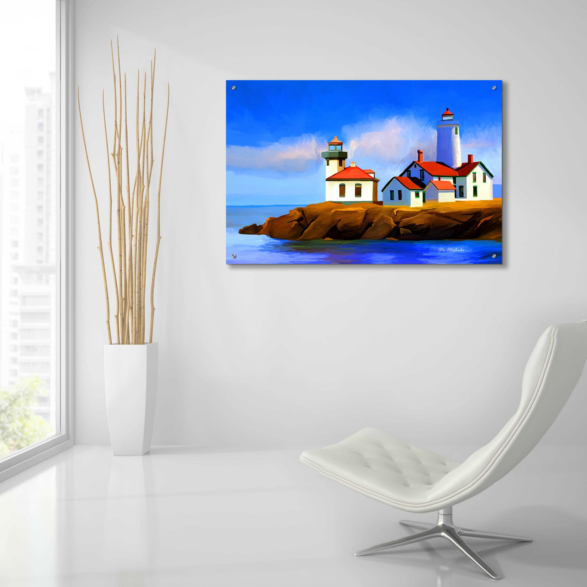 Epic Art 'Light House' by Ata Alishahi, Acrylic Glass Wall Art,36x24