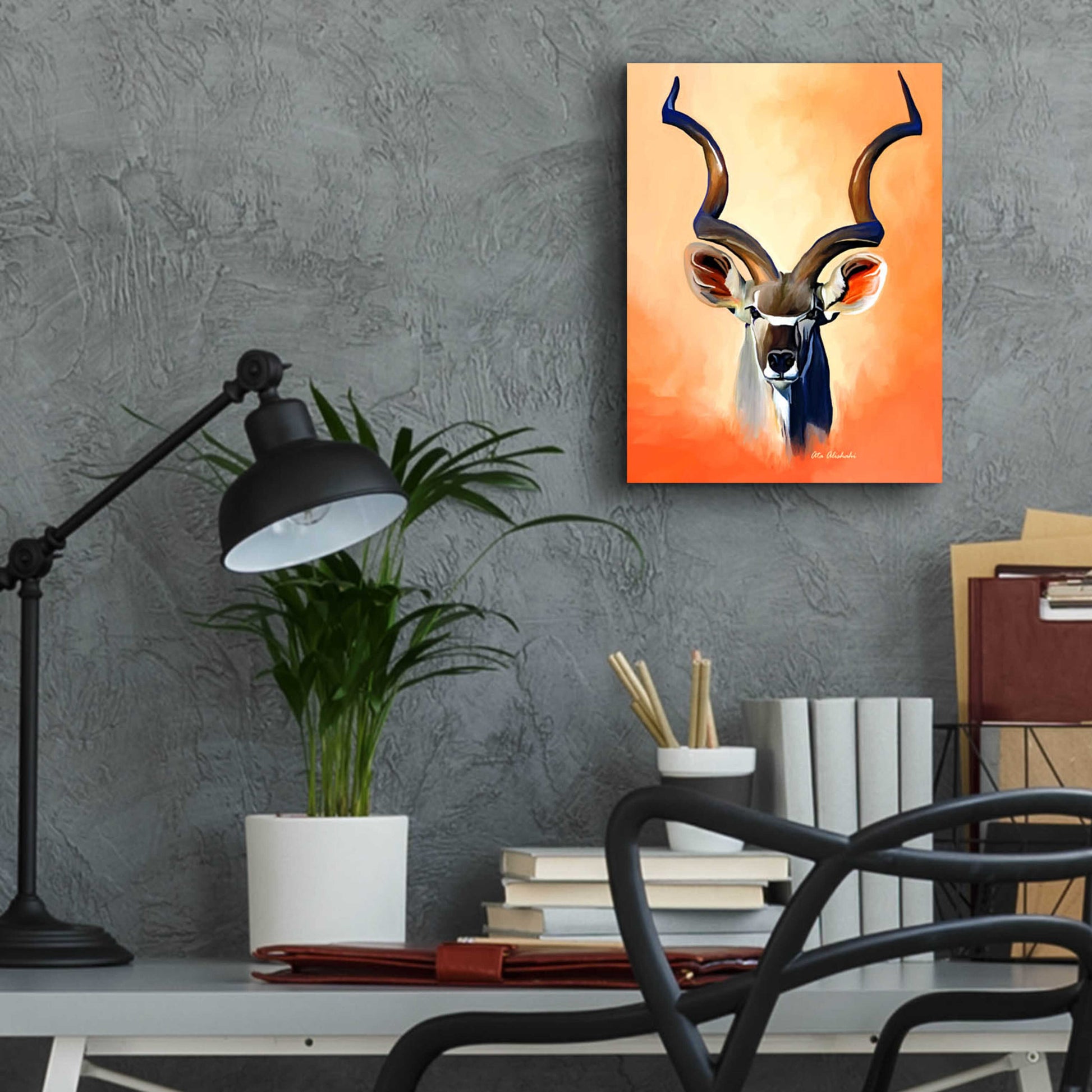 Epic Art 'Antelope Head' by Ata Alishahi, Acrylic Glass Wall Art,12x16