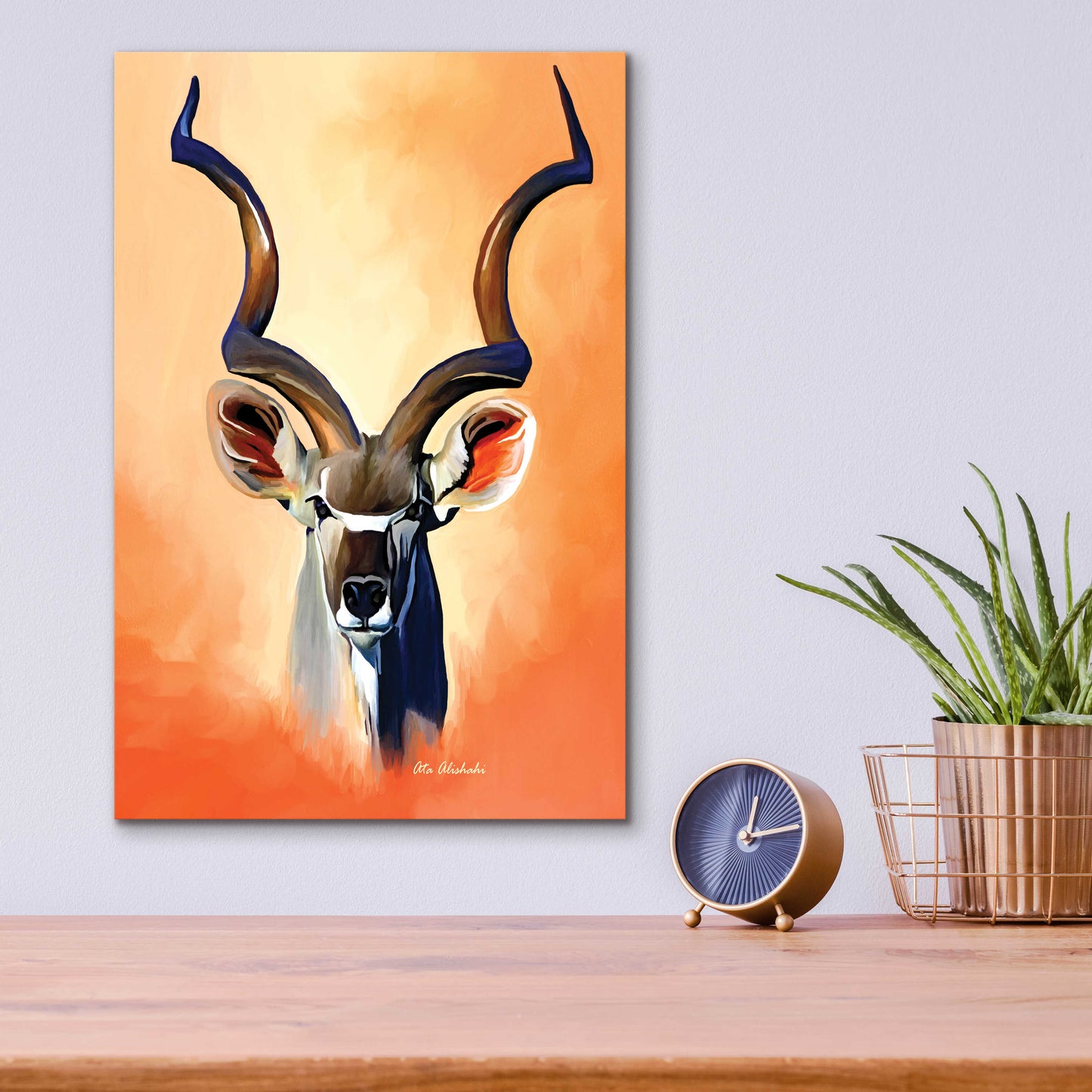 Epic Art 'Antelope Head' by Ata Alishahi, Acrylic Glass Wall Art,12x16