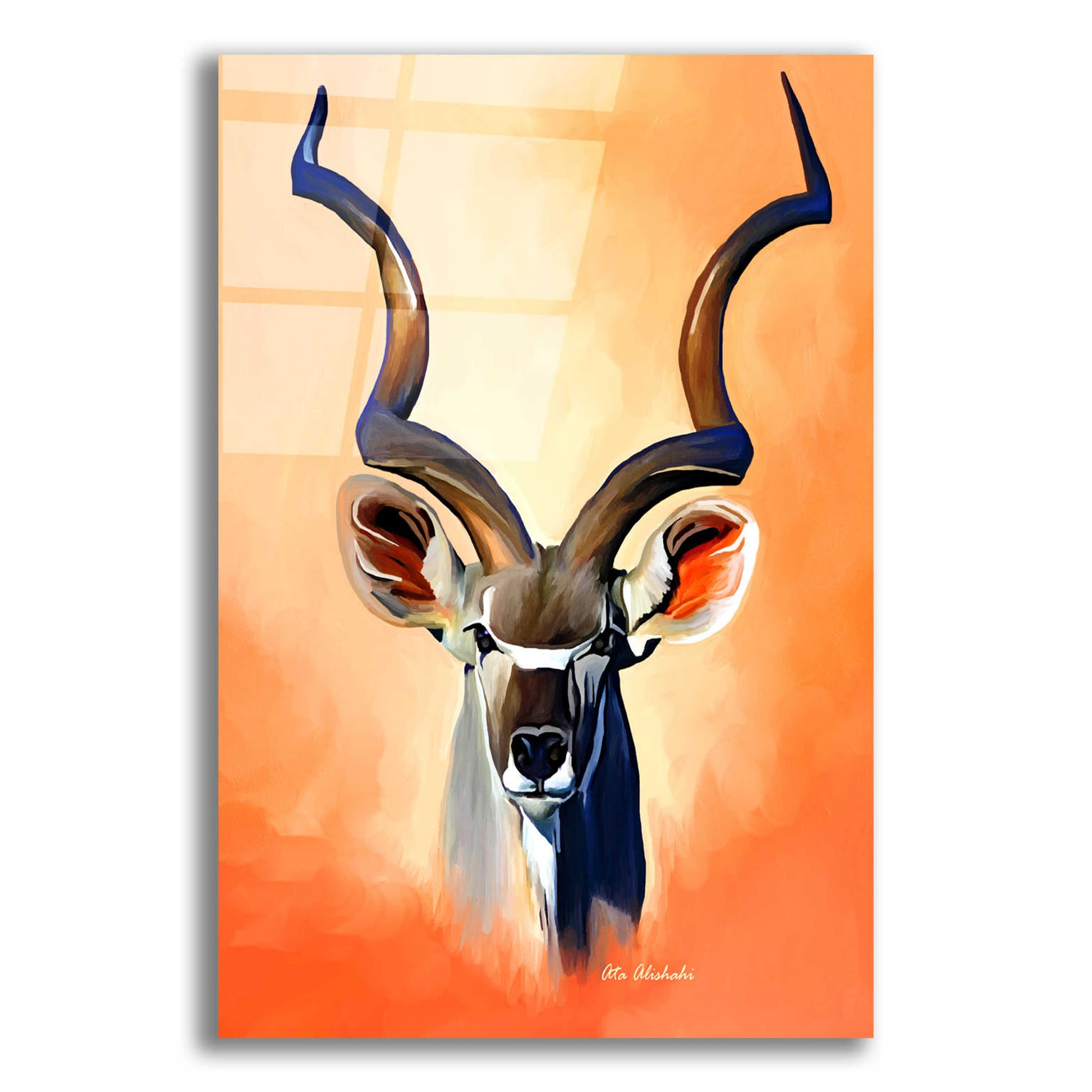 Epic Art 'Antelope Head' by Ata Alishahi, Acrylic Glass Wall Art,12x16