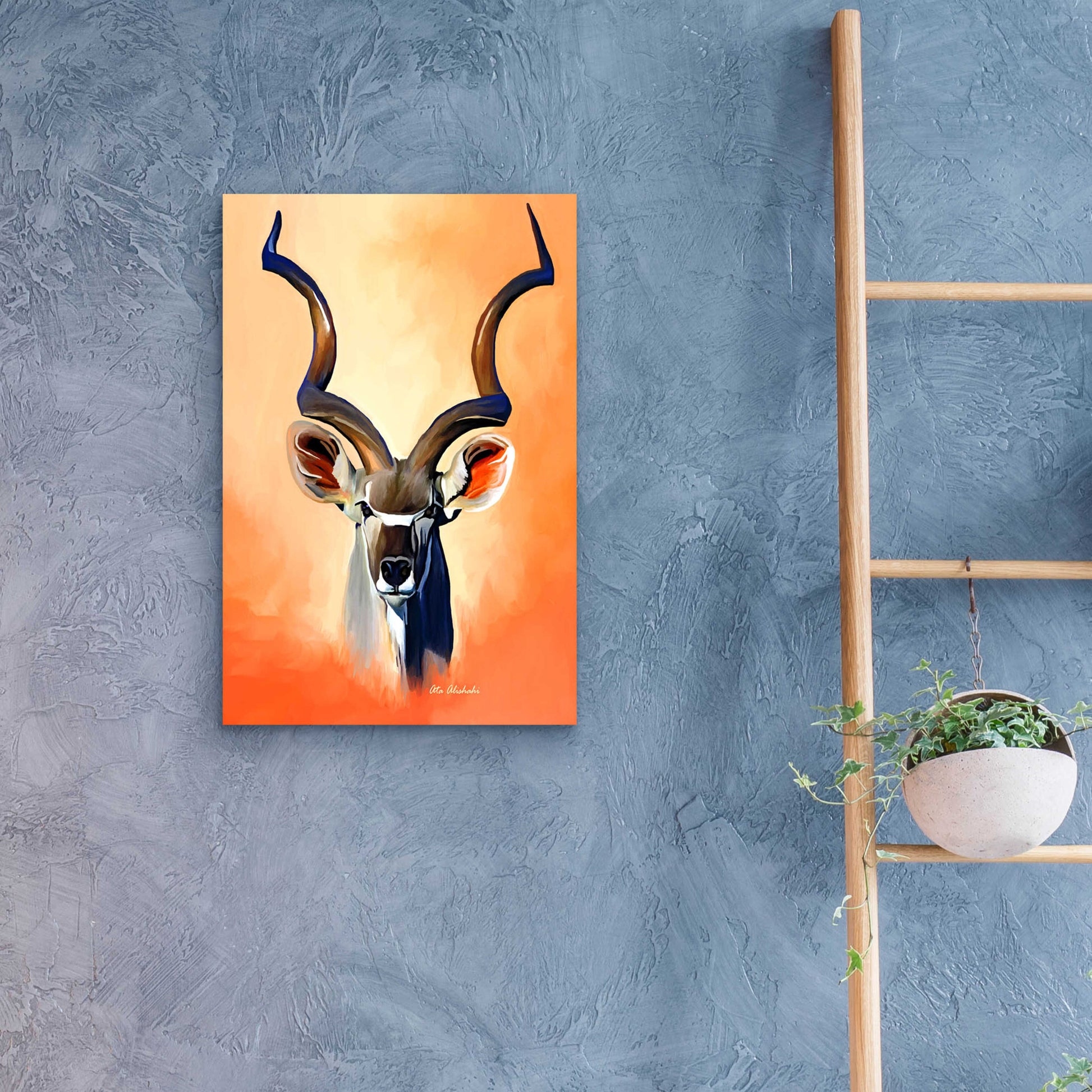 Epic Art 'Antelope Head' by Ata Alishahi, Acrylic Glass Wall Art,16x24