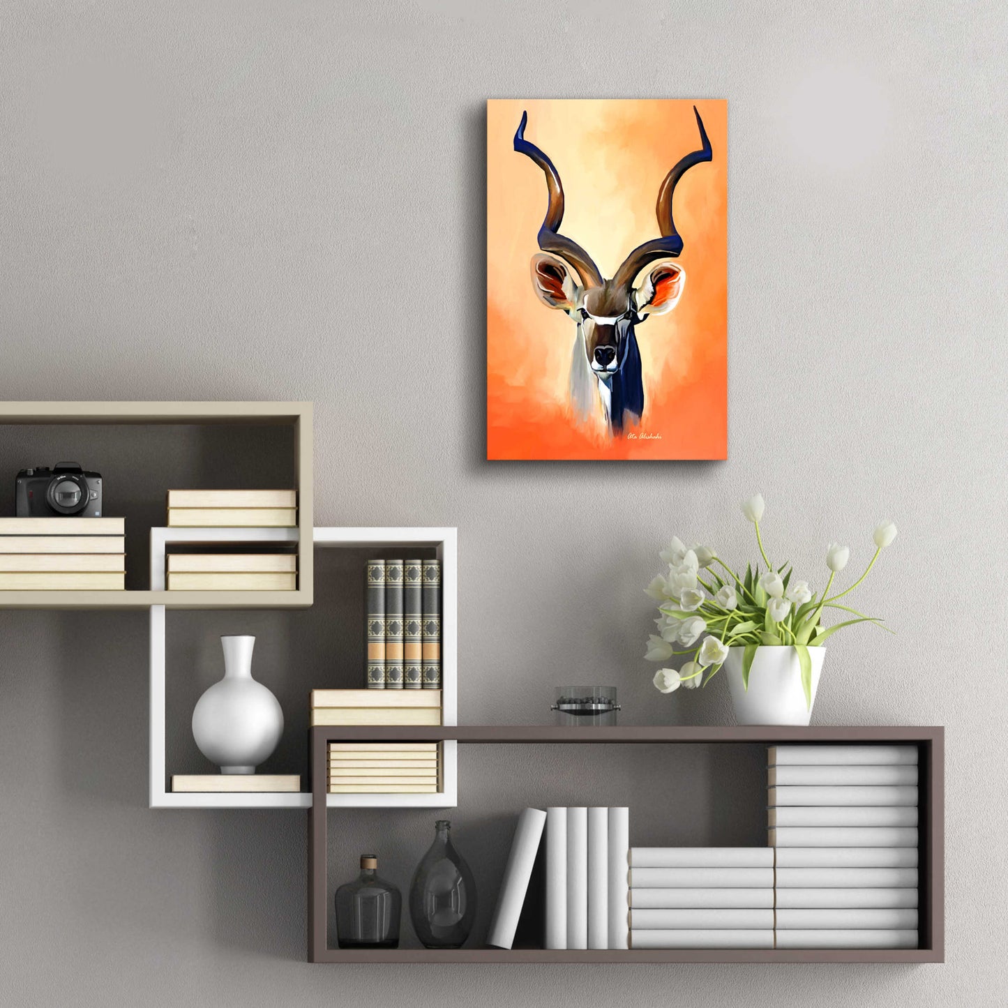 Epic Art 'Antelope Head' by Ata Alishahi, Acrylic Glass Wall Art,16x24