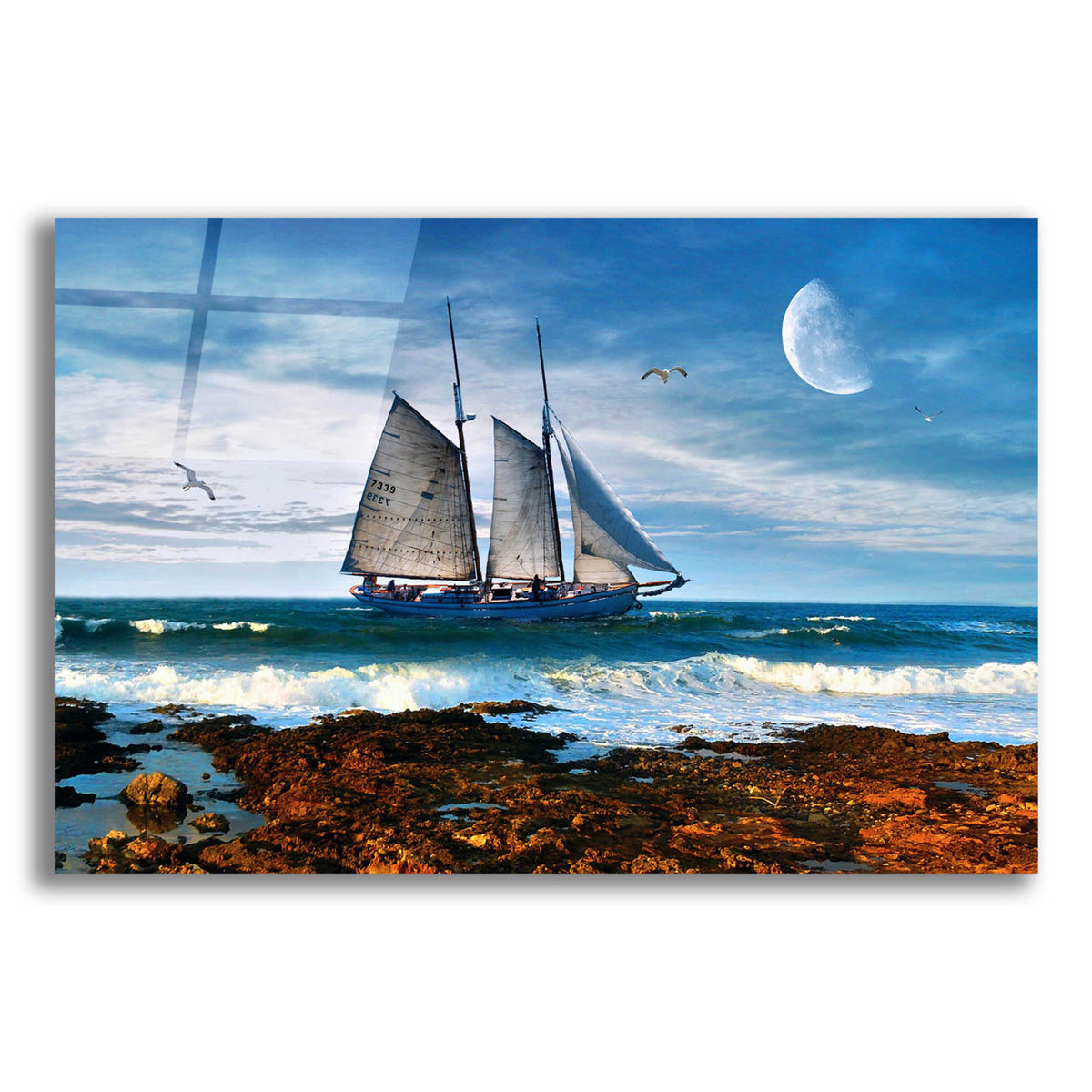 Epic Art 'Seascape' by Ata Alishahi, Acrylic Glass Wall Art