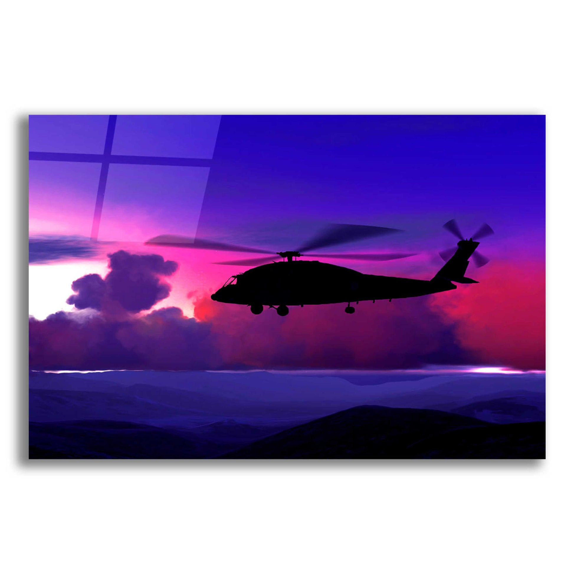 Epic Art 'Helicopter' by Ata Alishahi, Acrylic Glass Wall Art,24x16