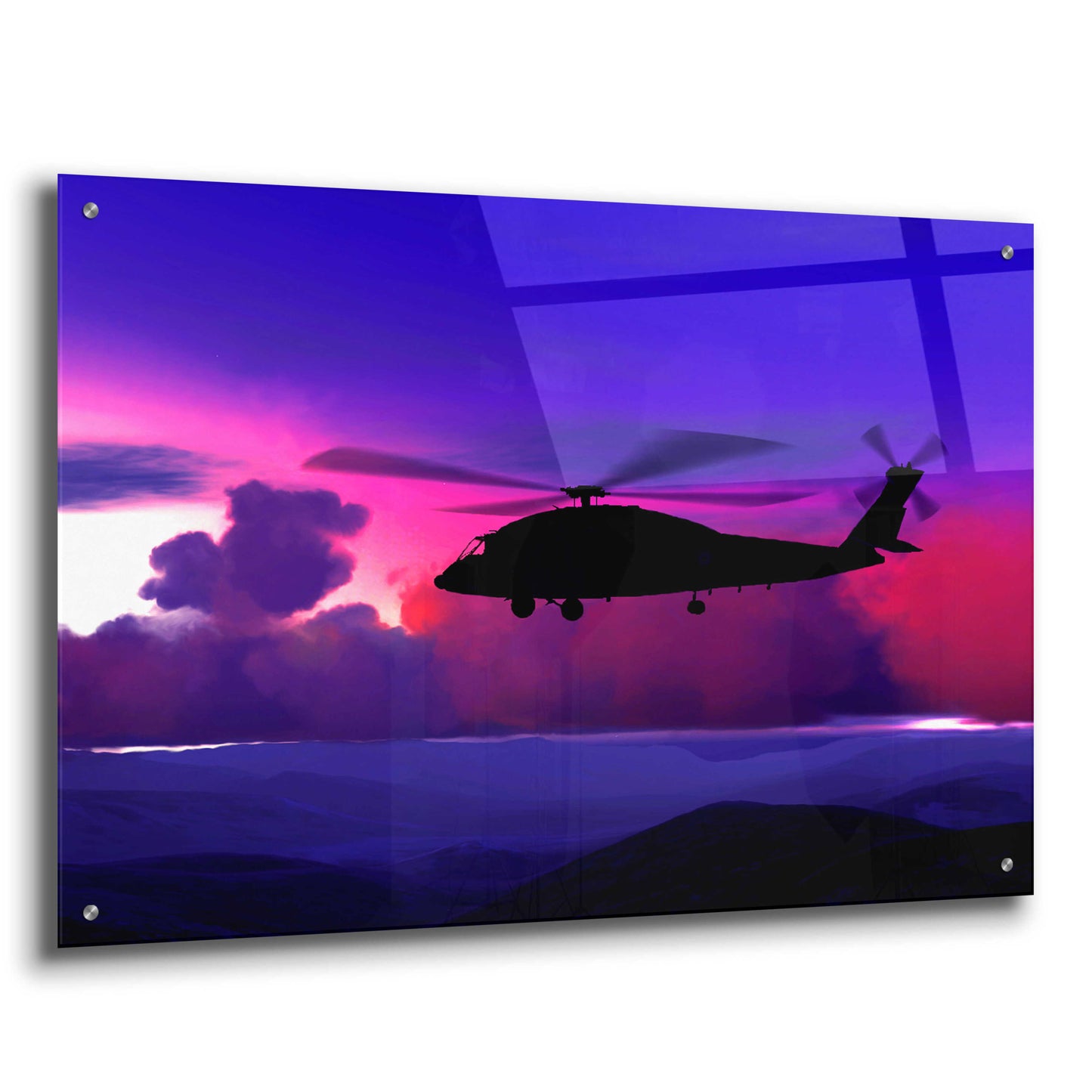 Epic Art 'Helicopter' by Ata Alishahi, Acrylic Glass Wall Art,36x24