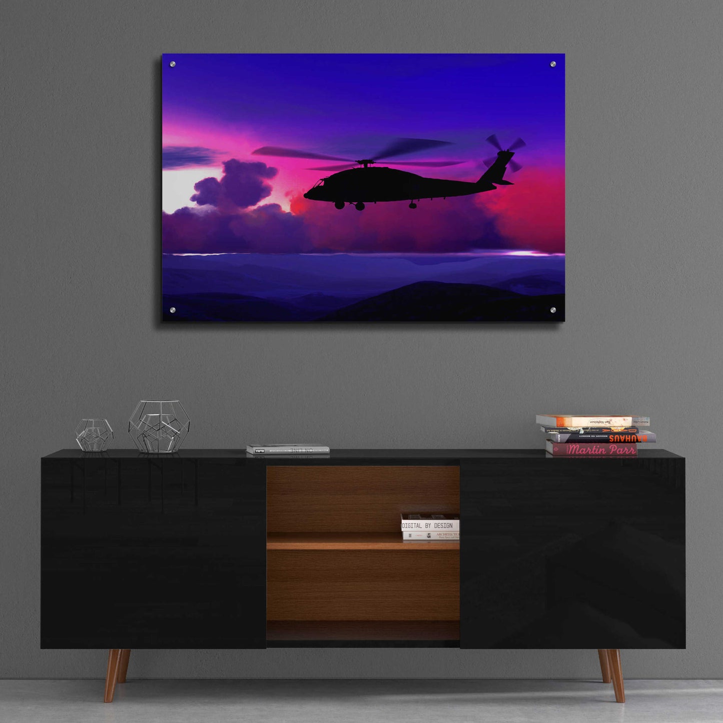 Epic Art 'Helicopter' by Ata Alishahi, Acrylic Glass Wall Art,36x24