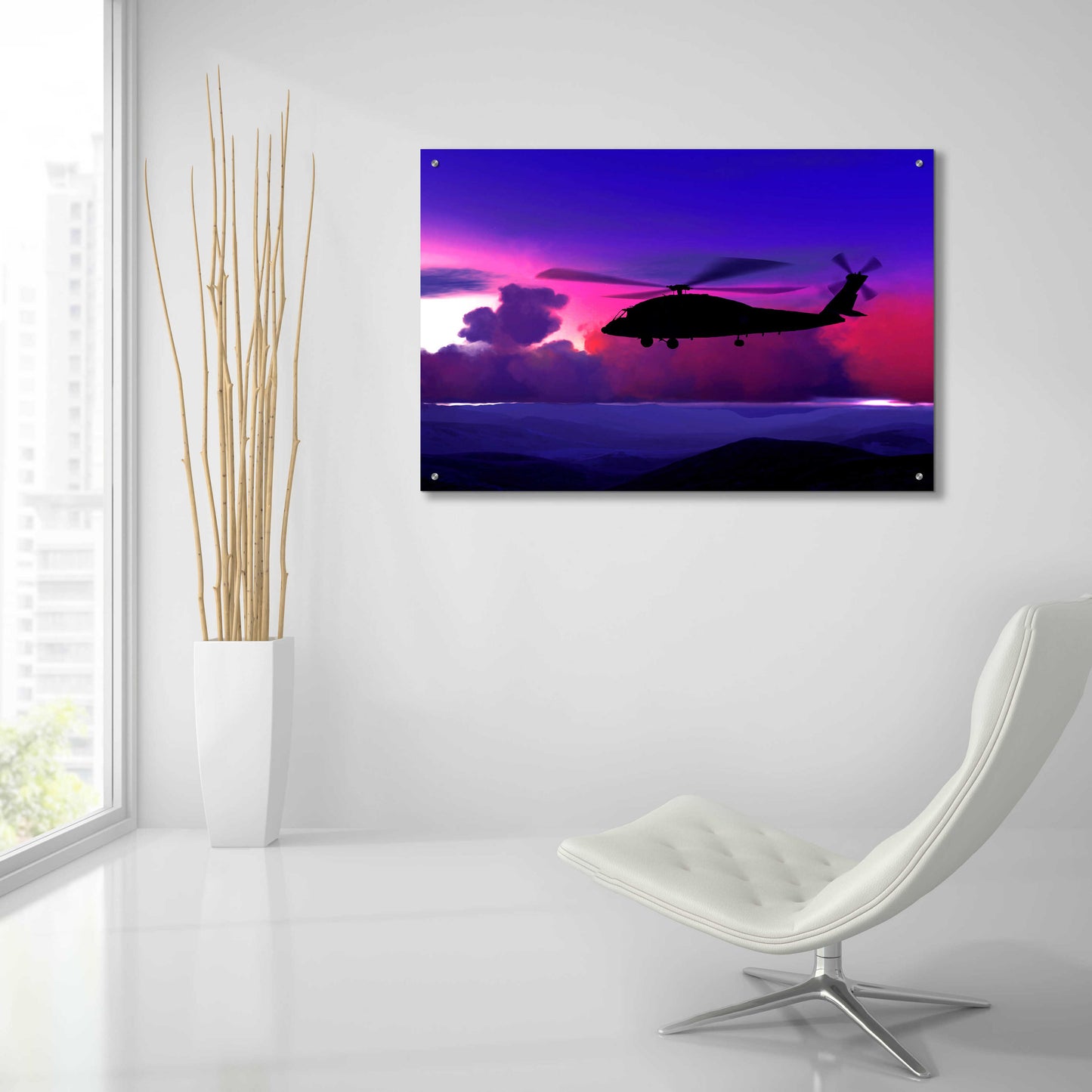 Epic Art 'Helicopter' by Ata Alishahi, Acrylic Glass Wall Art,36x24