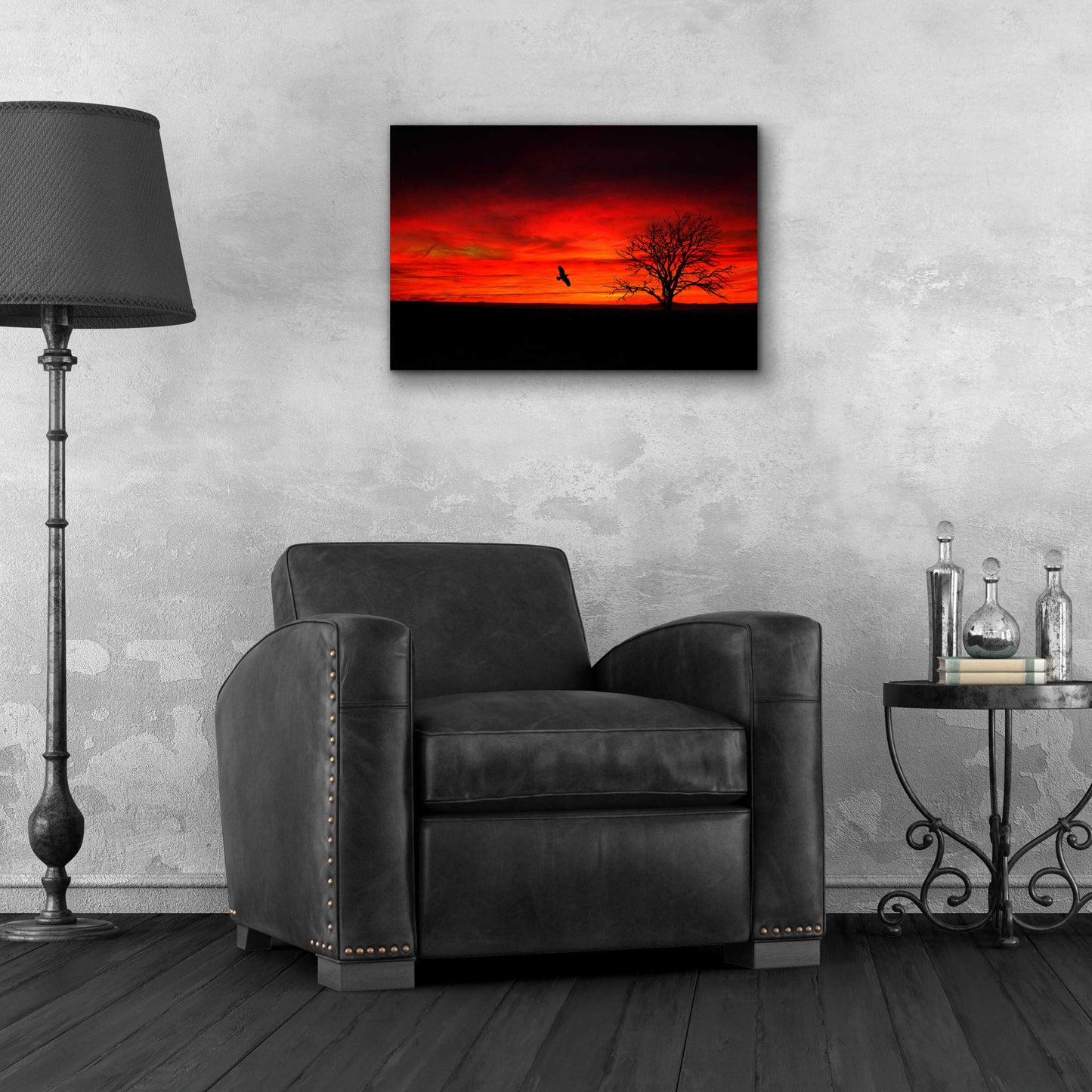 Epic Art 'Lone Tree And A Bird' by Ata Alishahi, Acrylic Glass Wall Art,24x16