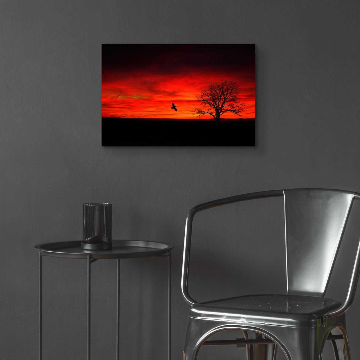 Epic Art 'Lone Tree And A Bird' by Ata Alishahi, Acrylic Glass Wall Art,24x16