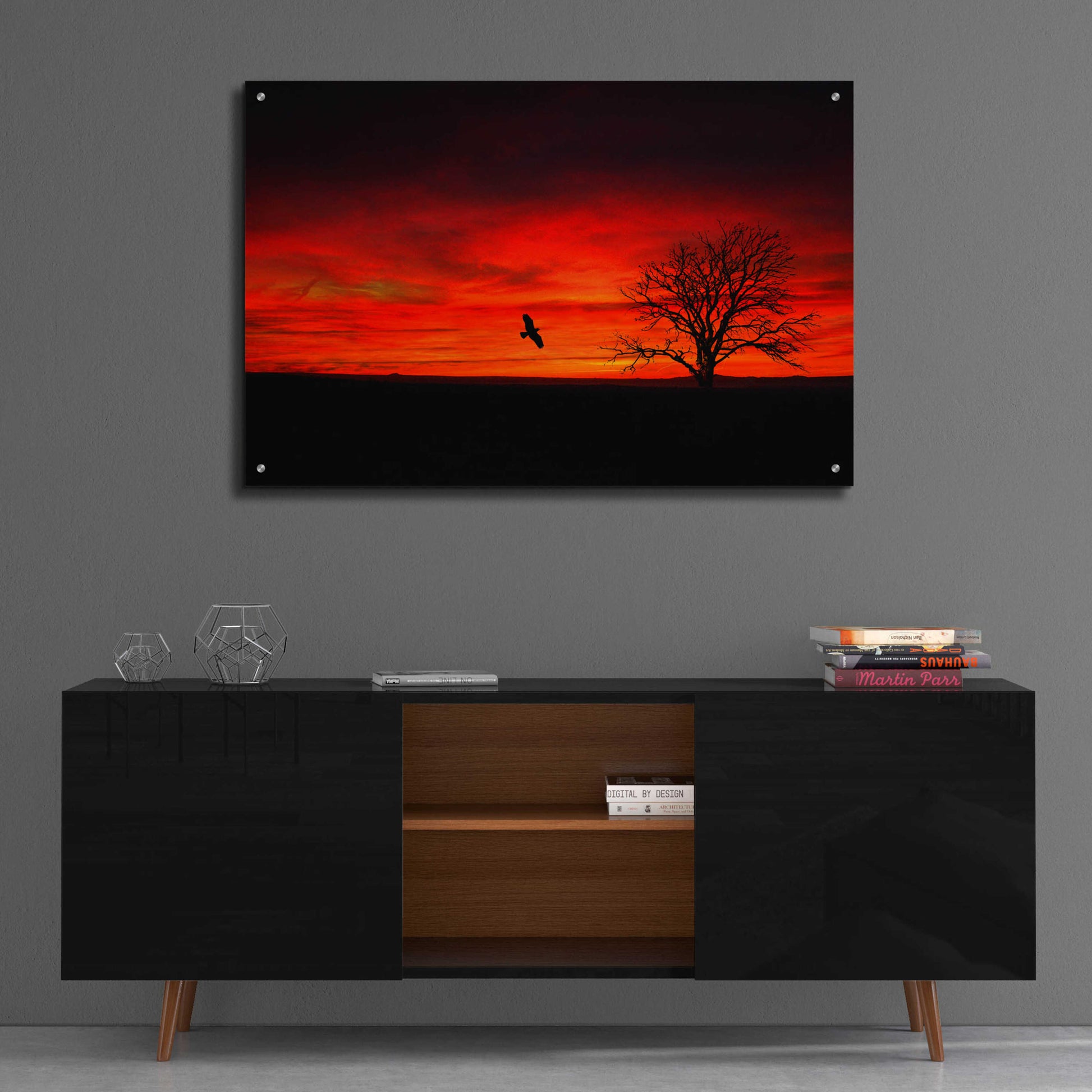 Epic Art 'Lone Tree And A Bird' by Ata Alishahi, Acrylic Glass Wall Art,36x24