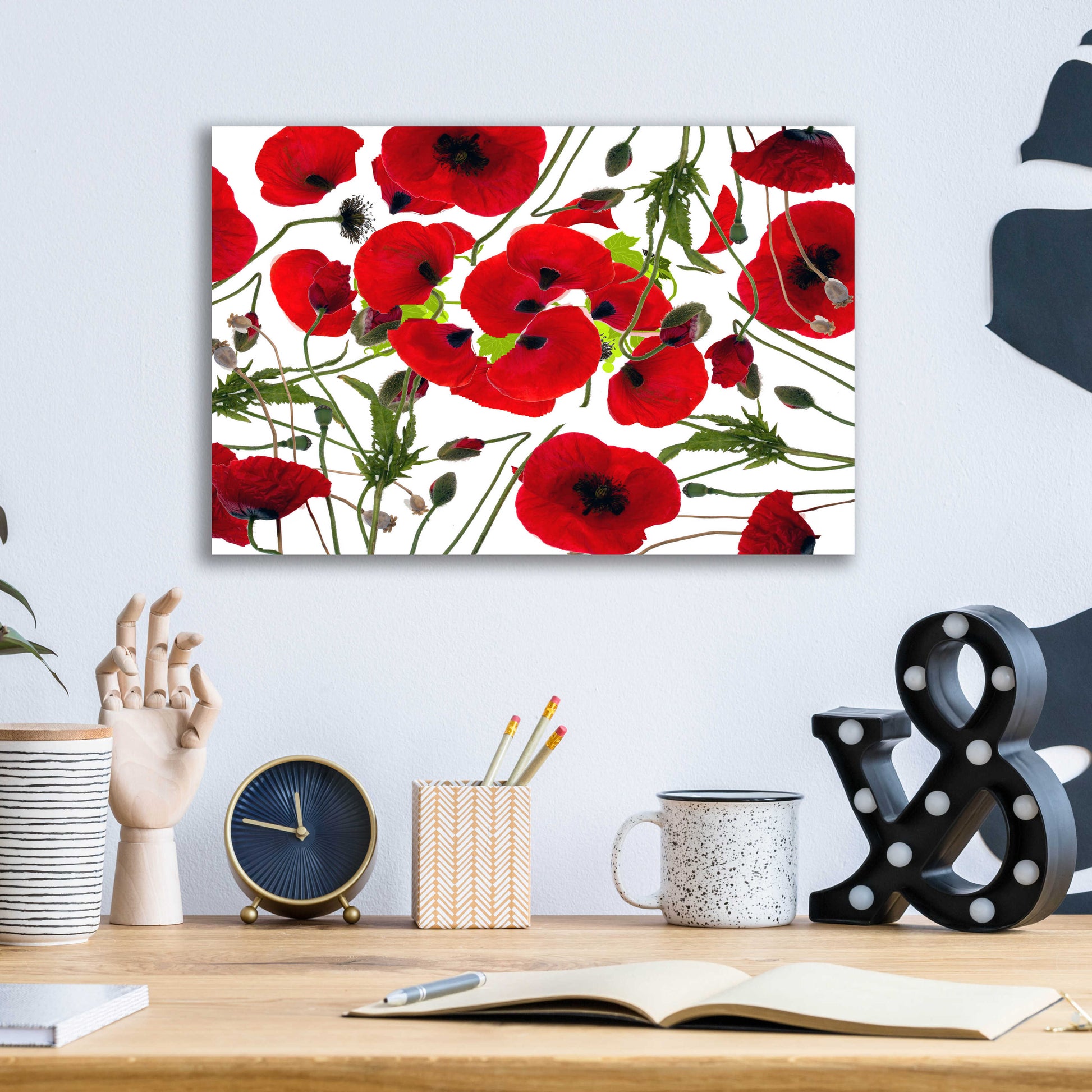 Epic Art 'Poppy Flower' by Ata Alishahi, Acrylic Glass Wall Art,16x12