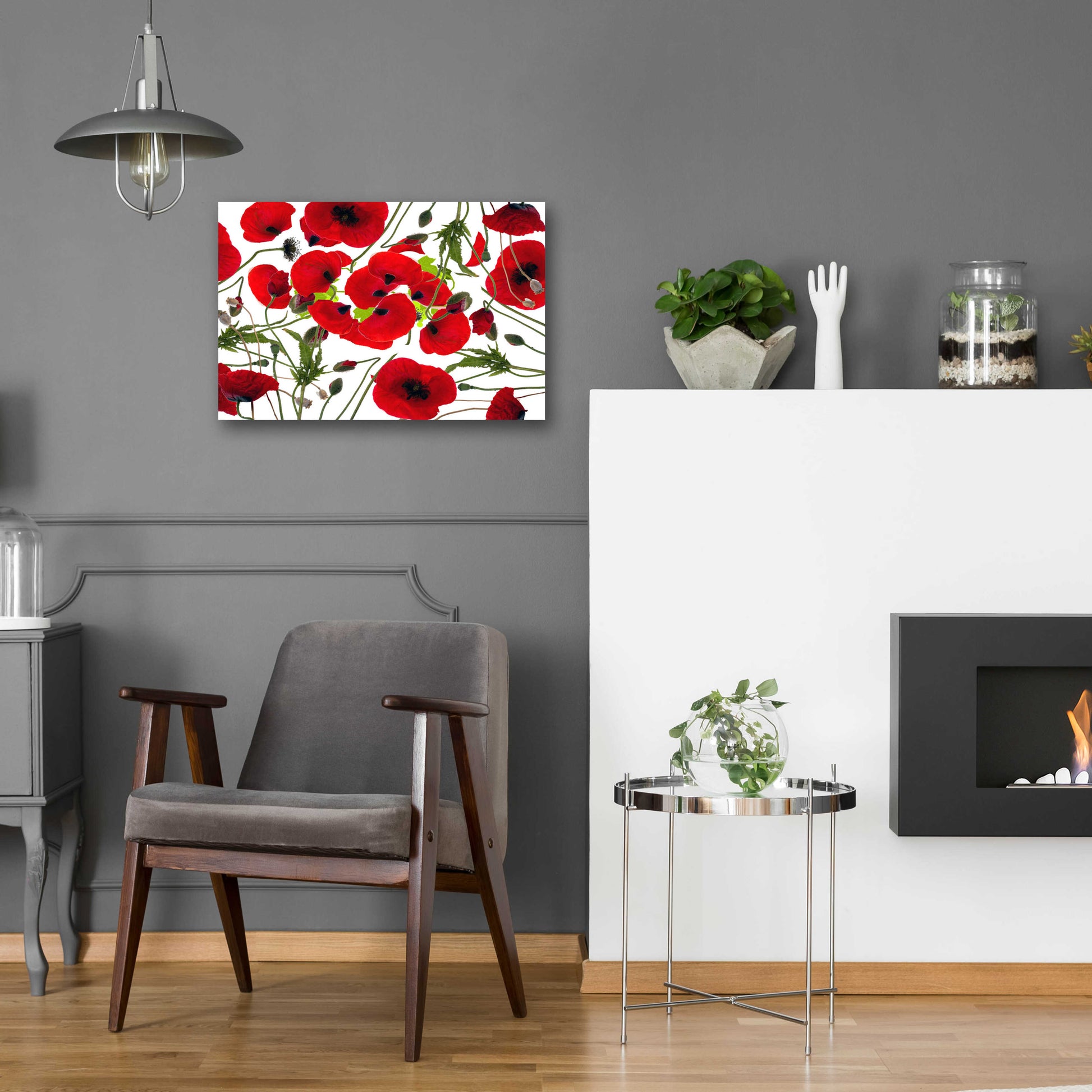 Epic Art 'Poppy Flower' by Ata Alishahi, Acrylic Glass Wall Art,24x16