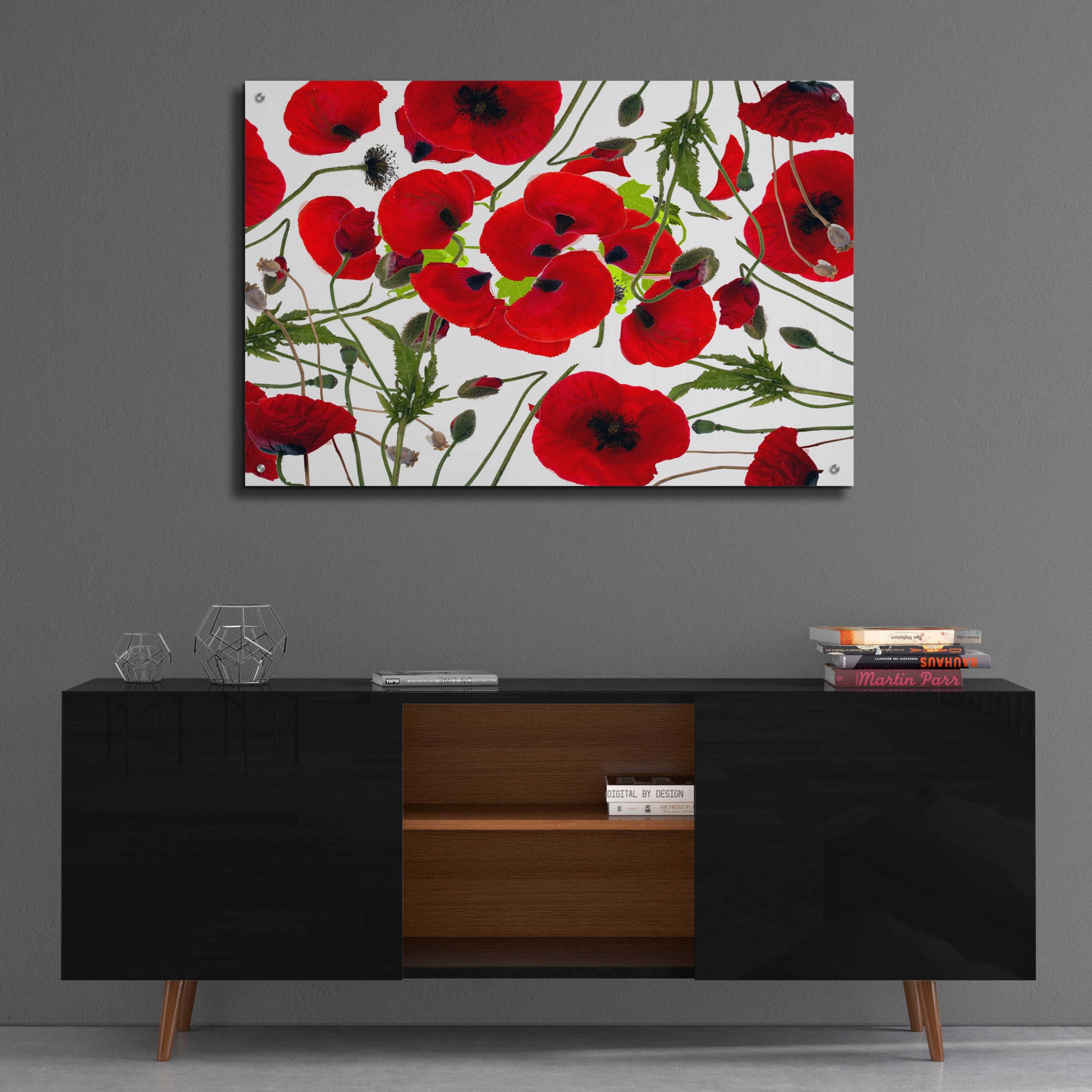 Epic Art 'Poppy Flower' by Ata Alishahi, Acrylic Glass Wall Art,36x24