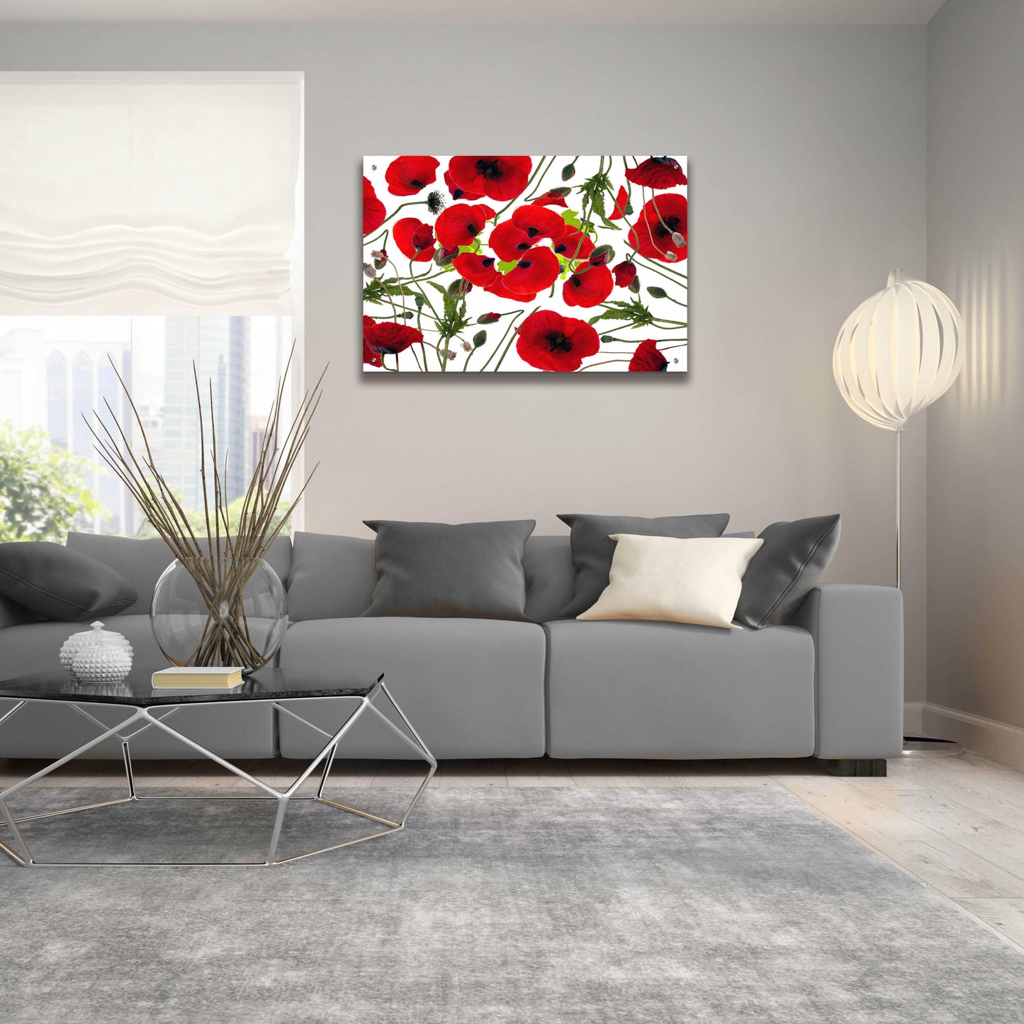 Epic Art 'Poppy Flower' by Ata Alishahi, Acrylic Glass Wall Art,36x24