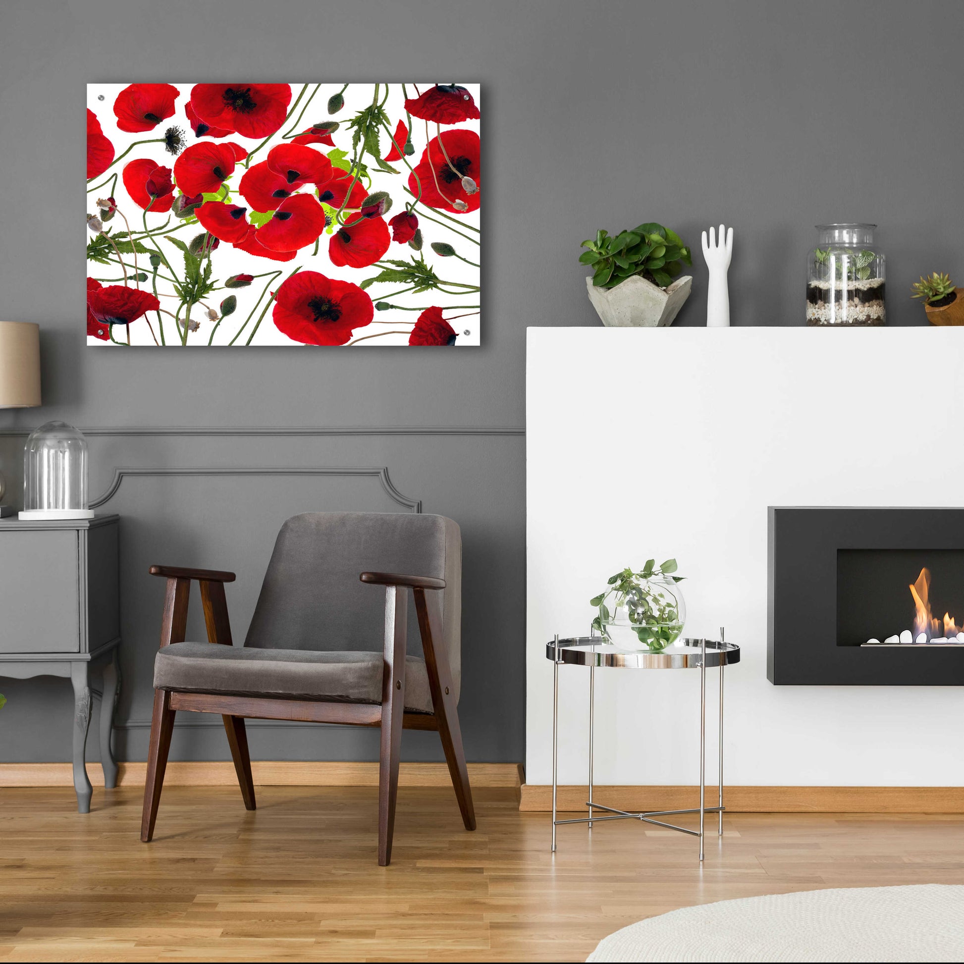 Epic Art 'Poppy Flower' by Ata Alishahi, Acrylic Glass Wall Art,36x24