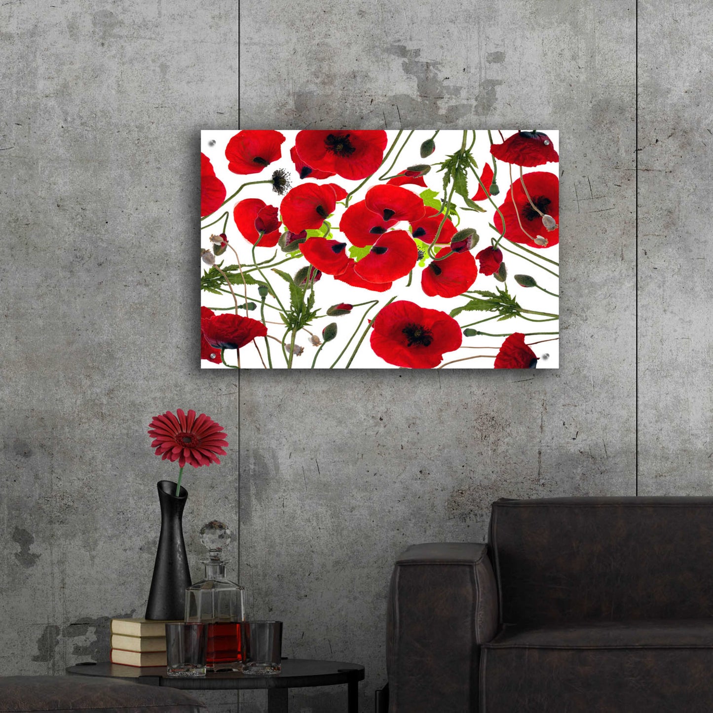 Epic Art 'Poppy Flower' by Ata Alishahi, Acrylic Glass Wall Art,36x24