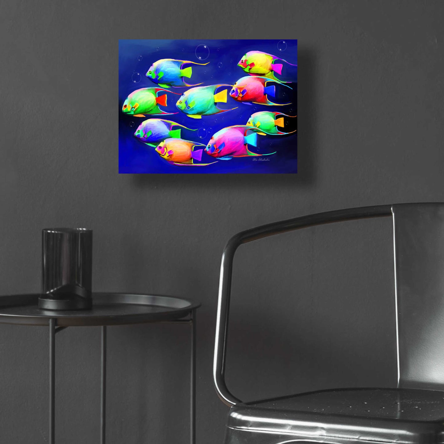 Epic Art 'Colorful Fishes 2' by Ata Alishahi, Acrylic Glass Wall Art,16x12