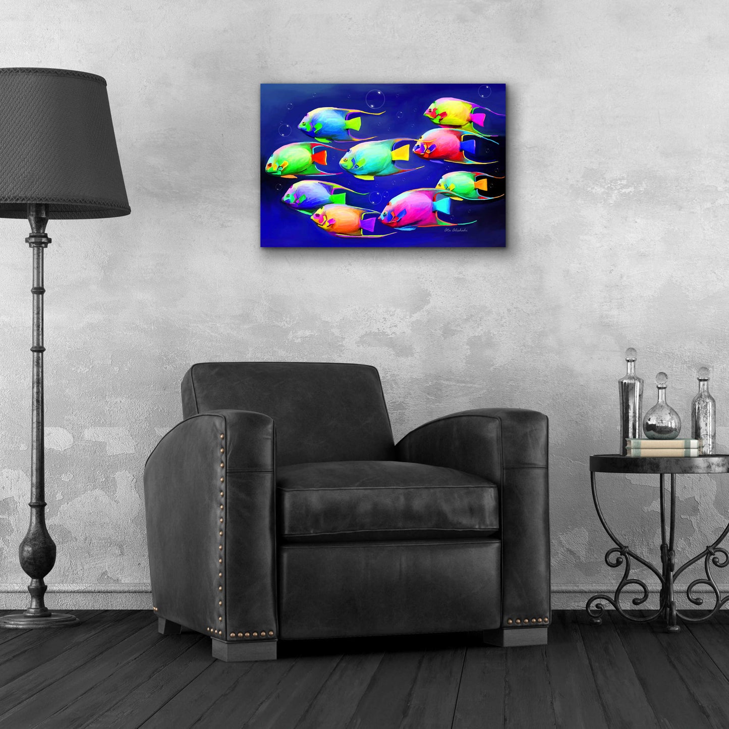 Epic Art 'Colorful Fishes 2' by Ata Alishahi, Acrylic Glass Wall Art,24x16