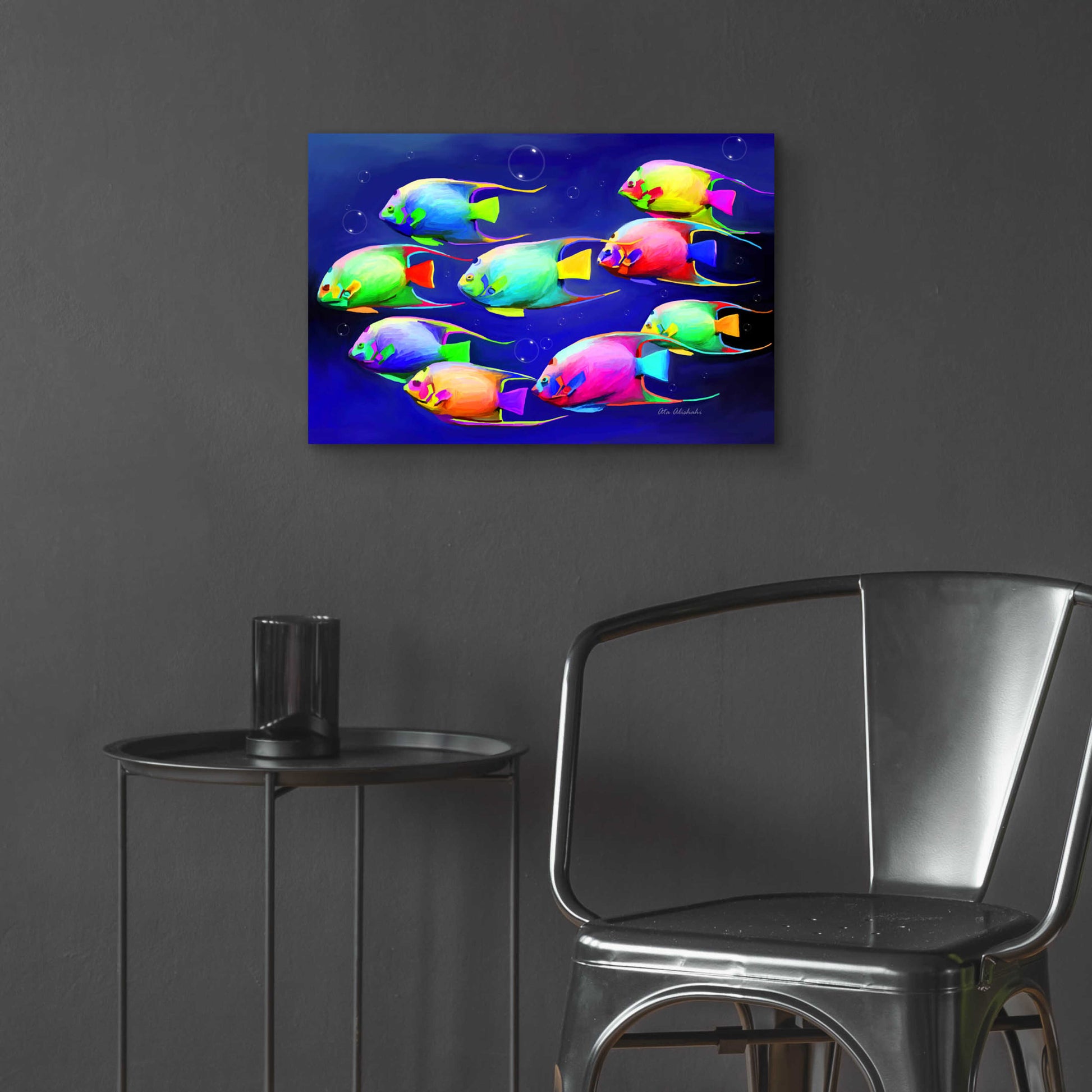 Epic Art 'Colorful Fishes 2' by Ata Alishahi, Acrylic Glass Wall Art,24x16