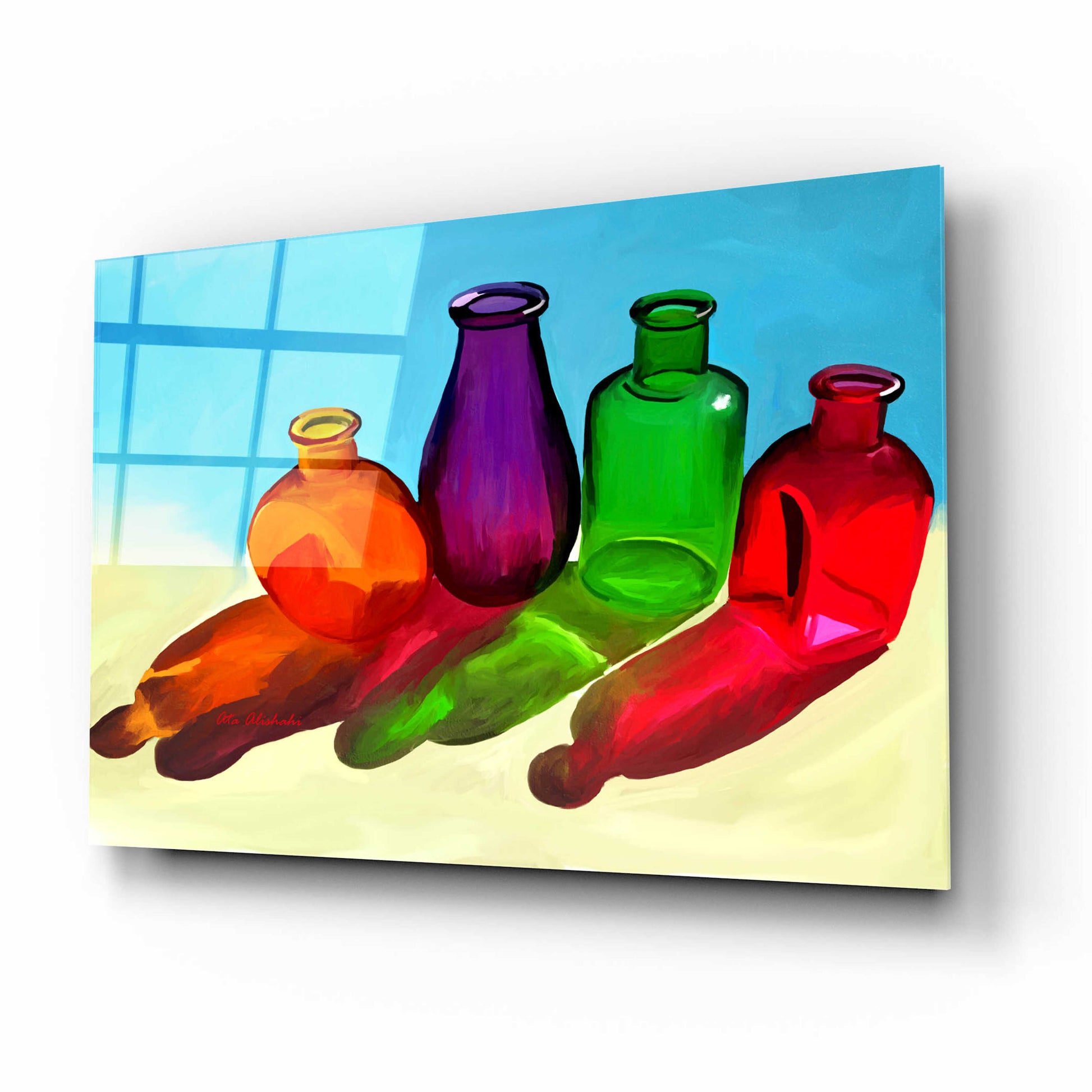 Epic Art 'Colorful Bottles' by Ata Alishahi, Acrylic Glass Wall Art,16x12