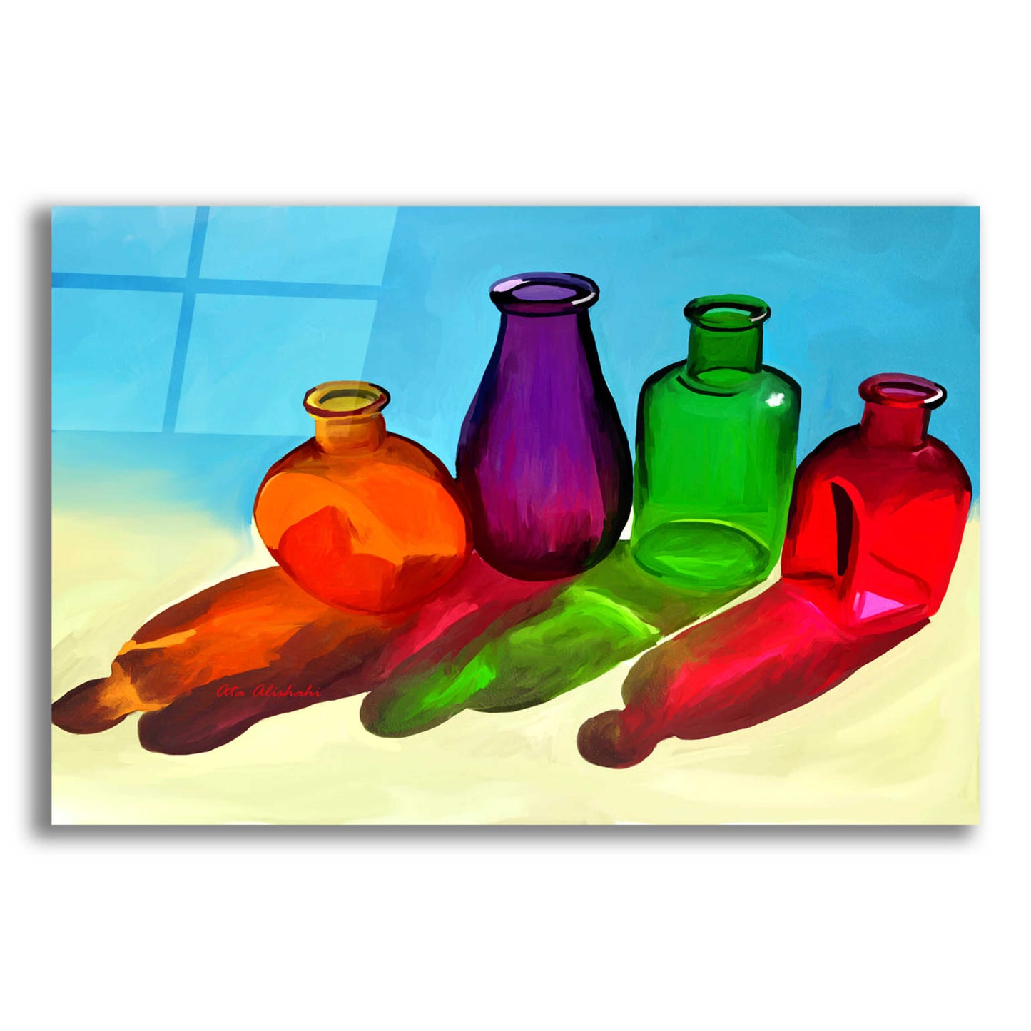 Epic Art 'Colorful Bottles' by Ata Alishahi, Acrylic Glass Wall Art,16x12