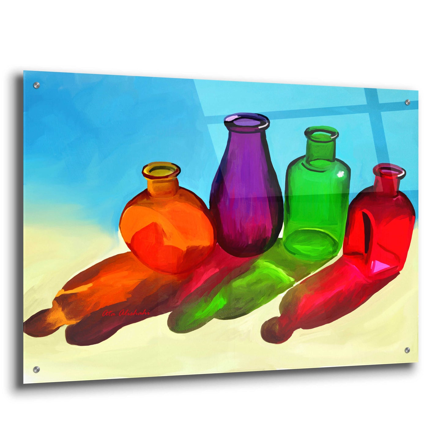 Epic Art 'Colorful Bottles' by Ata Alishahi, Acrylic Glass Wall Art,36x24