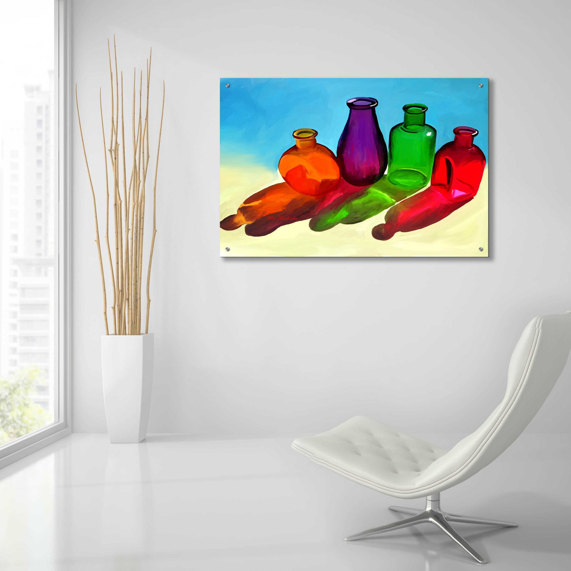 Epic Art 'Colorful Bottles' by Ata Alishahi, Acrylic Glass Wall Art,36x24