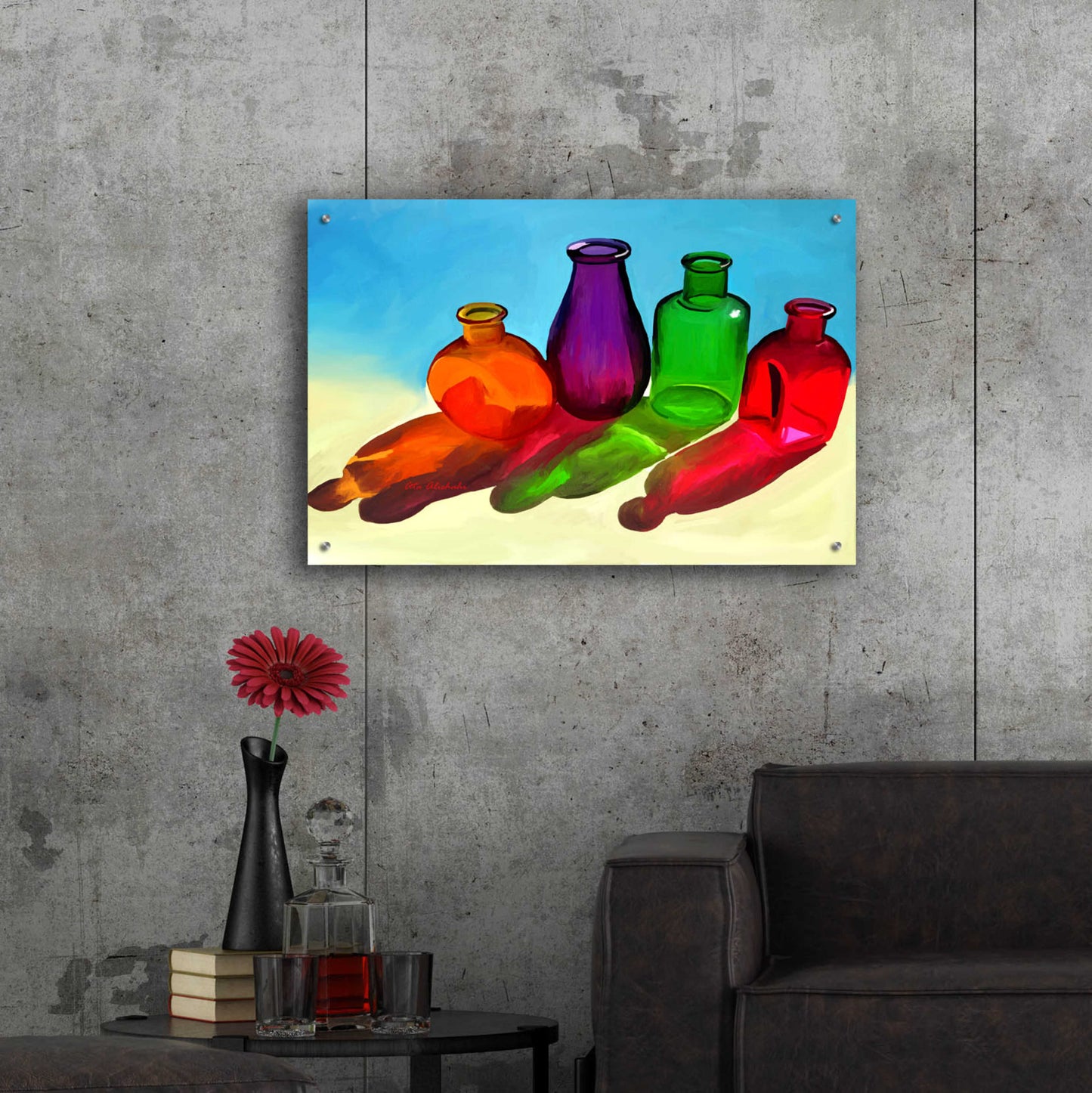 Epic Art 'Colorful Bottles' by Ata Alishahi, Acrylic Glass Wall Art,36x24