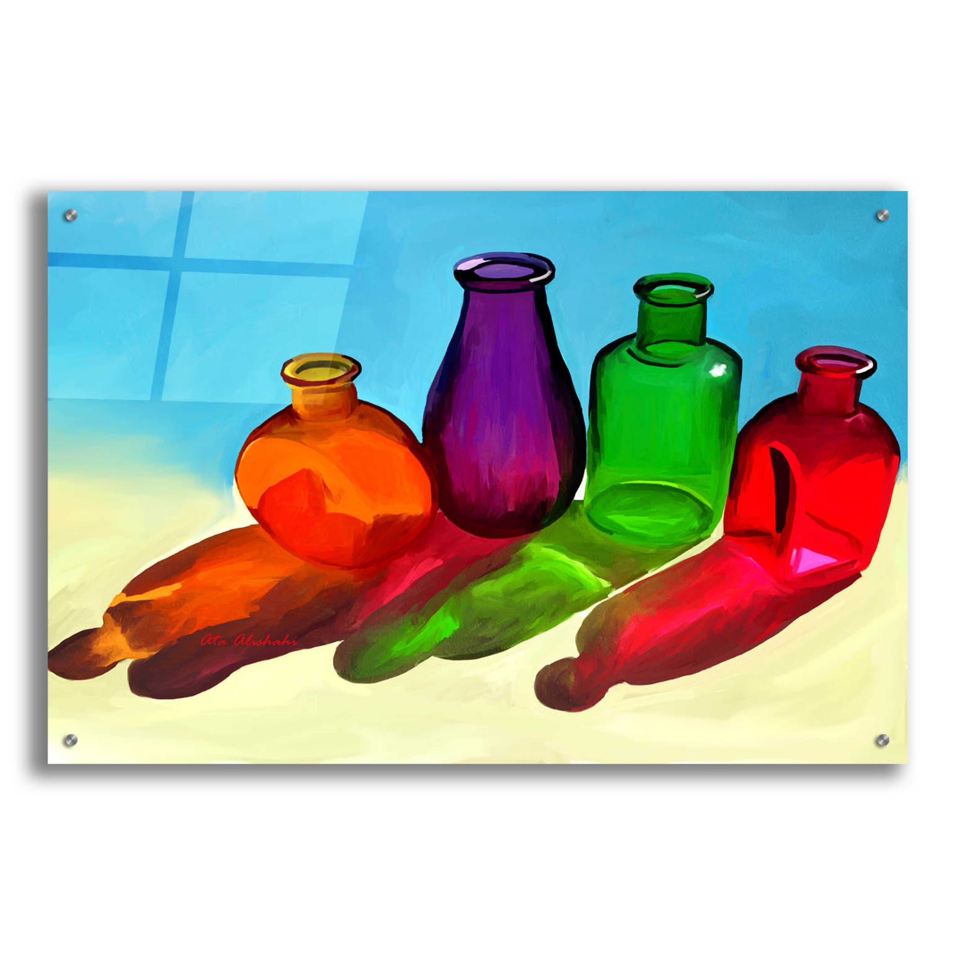 Epic Art 'Colorful Bottles' by Ata Alishahi, Acrylic Glass Wall Art,36x24