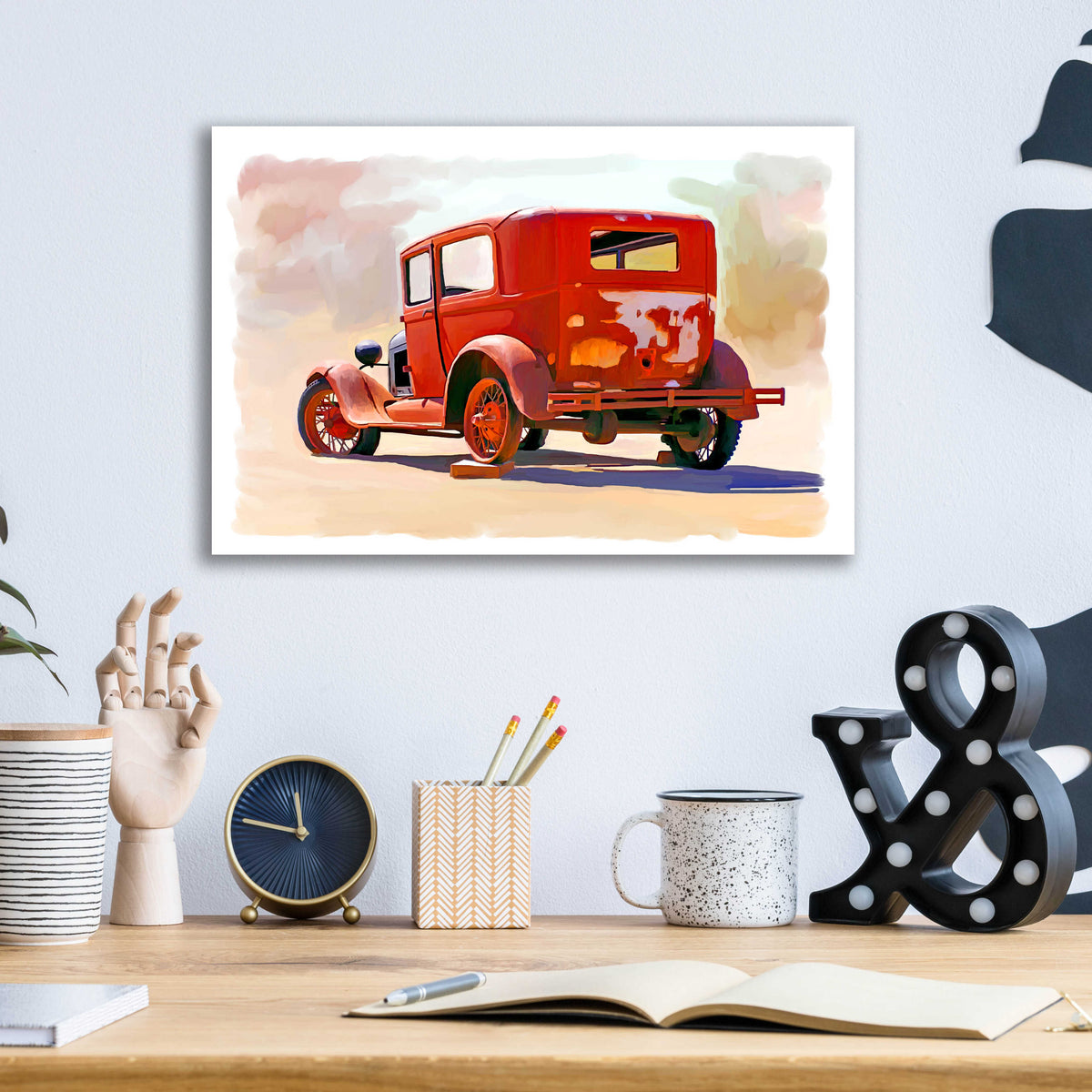 Epic Art 'Old Car' by Ata Alishahi, Acrylic Glass Wall Art,16x12