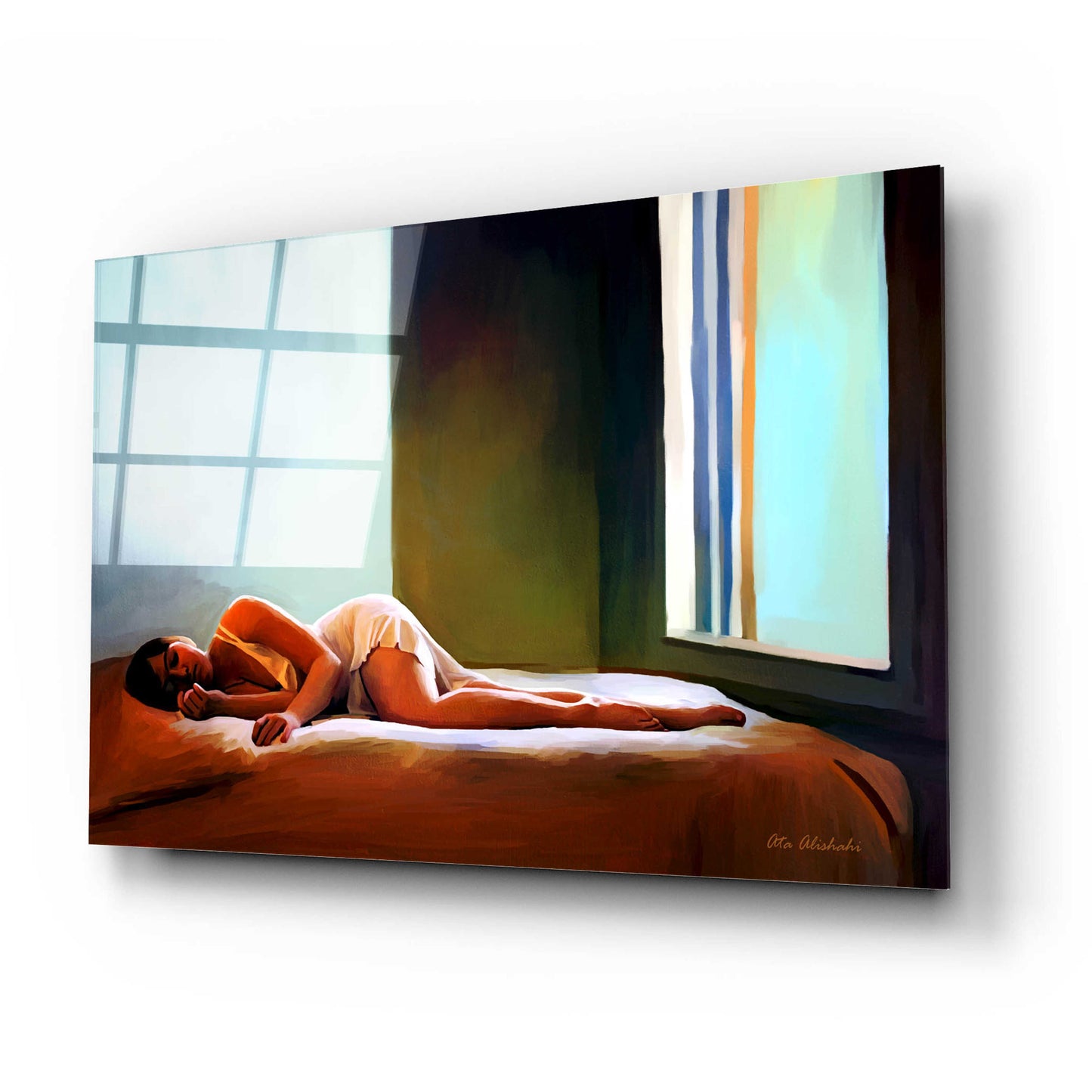 Epic Art 'Sleeping Lady' by Ata Alishahi, Acrylic Glass Wall Art,24x16