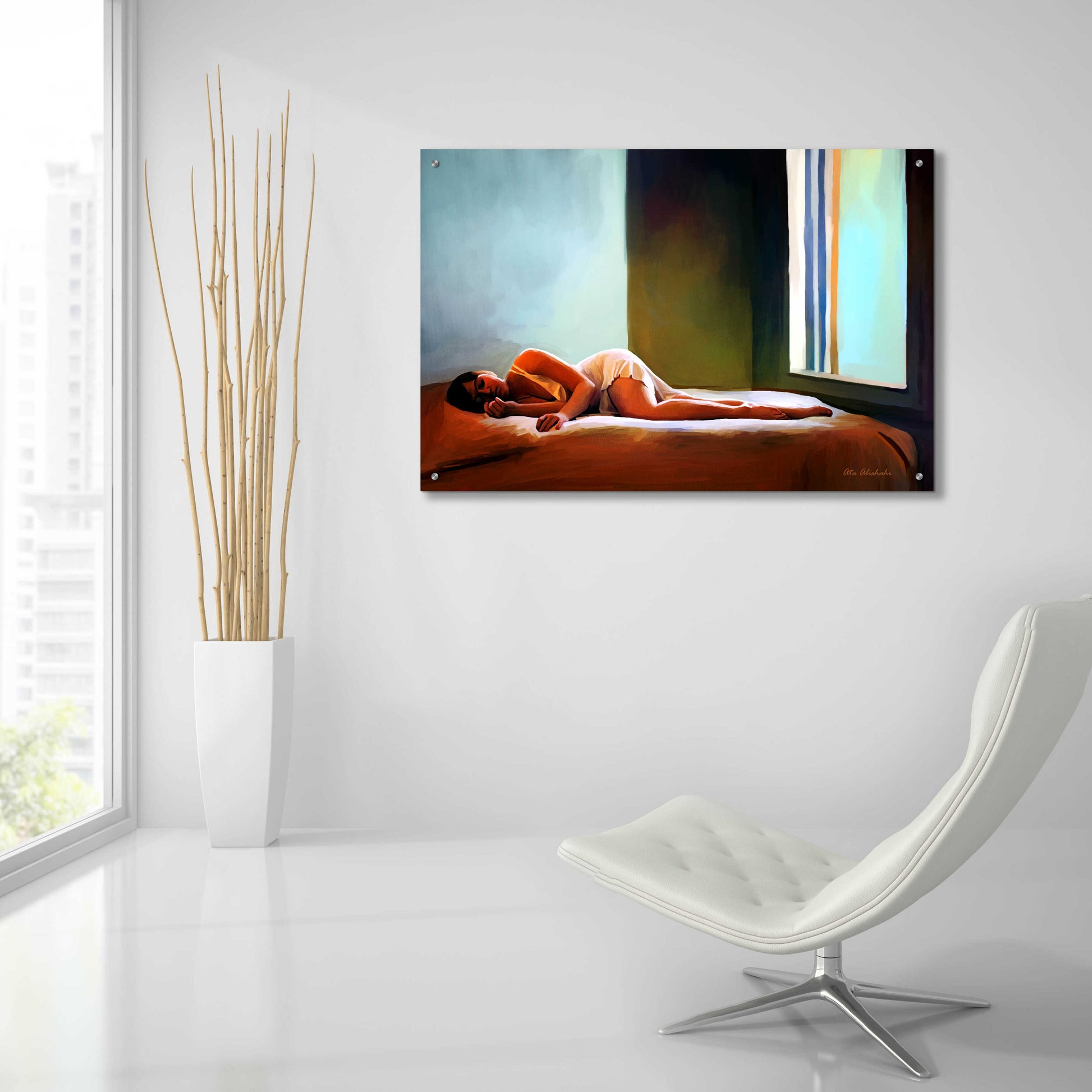 Epic Art 'Sleeping Lady' by Ata Alishahi, Acrylic Glass Wall Art,36x24