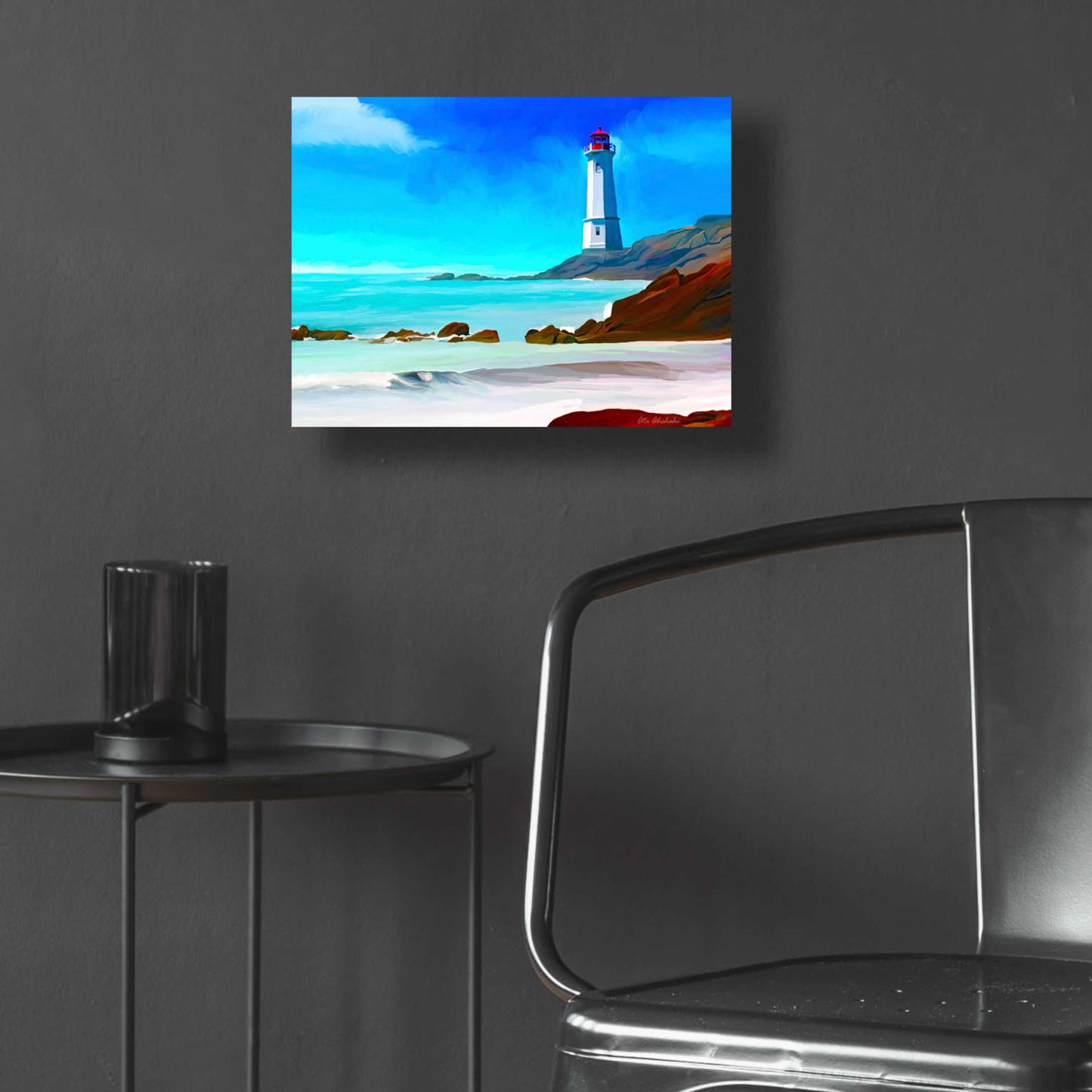 Epic Art 'White Lighthouse' by Ata Alishahi, Acrylic Glass Wall Art,16x12