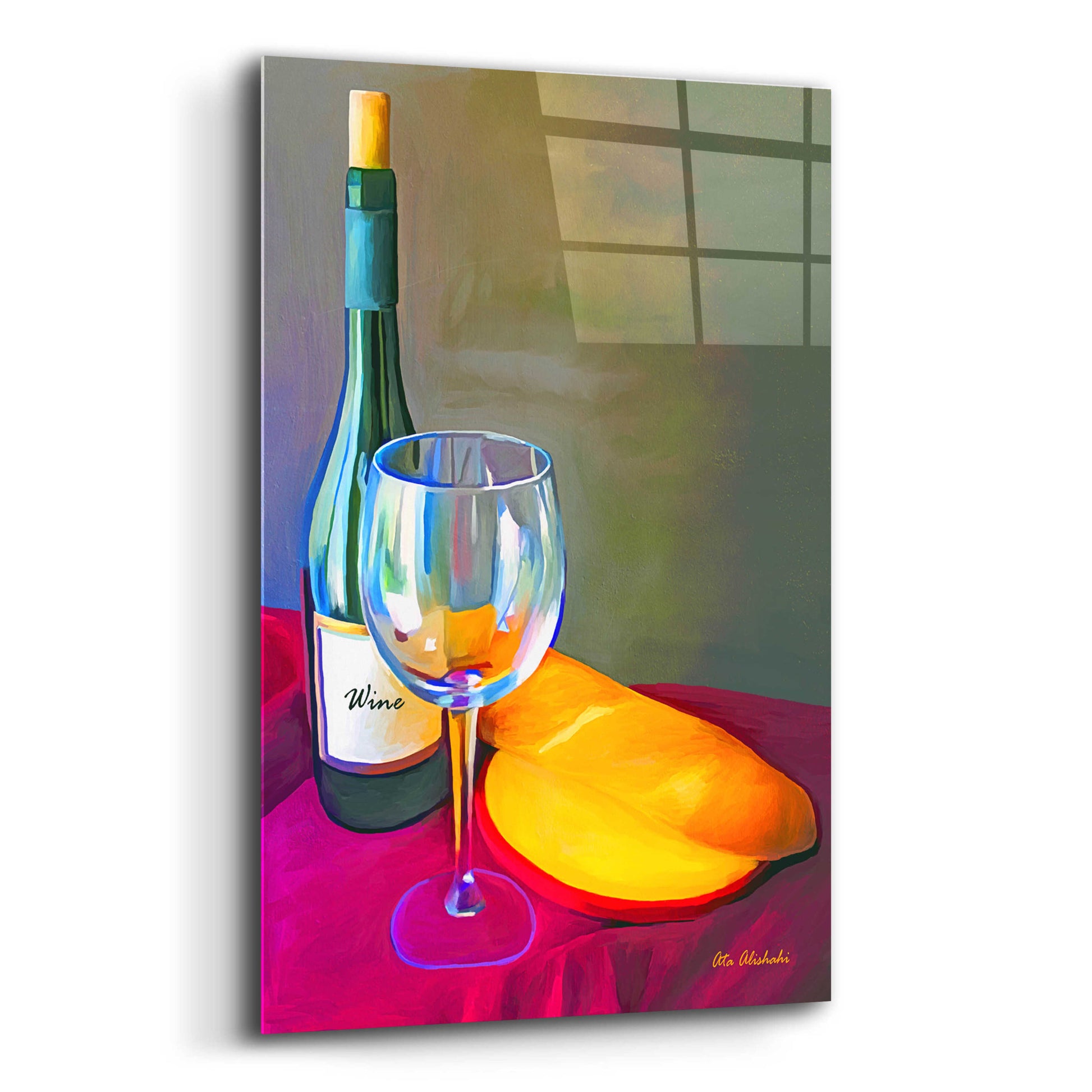 Epic Art 'Wine Bread' by Ata Alishahi, Acrylic Glass Wall Art,12x16