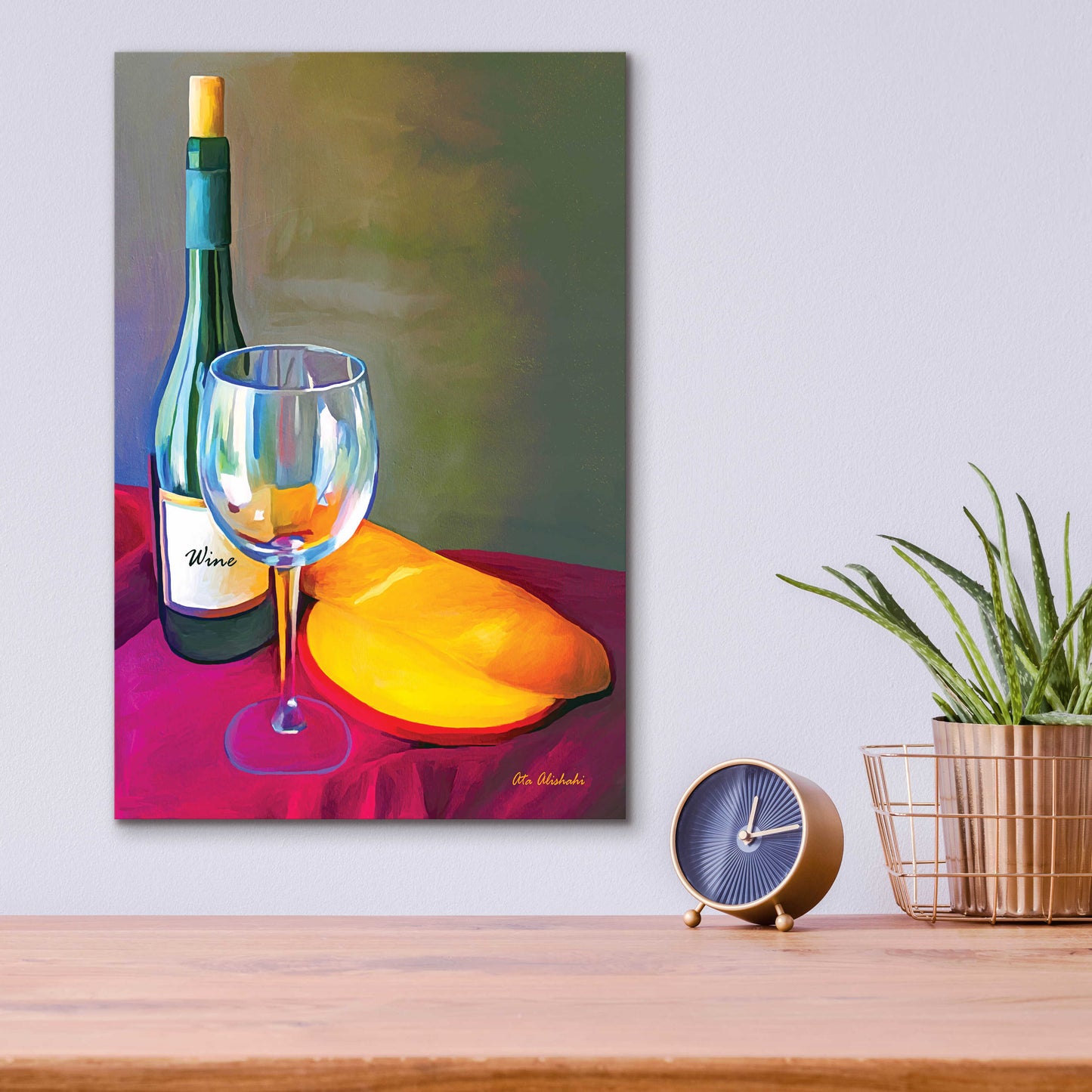 Epic Art 'Wine Bread' by Ata Alishahi, Acrylic Glass Wall Art,12x16