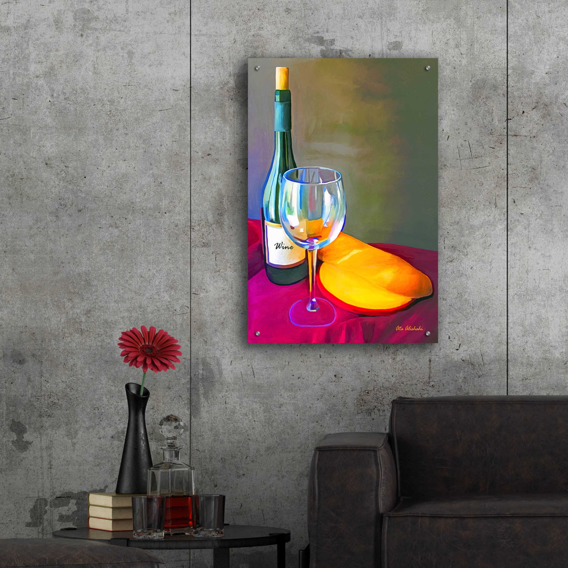 Epic Art 'Wine Bread' by Ata Alishahi, Acrylic Glass Wall Art,24x36