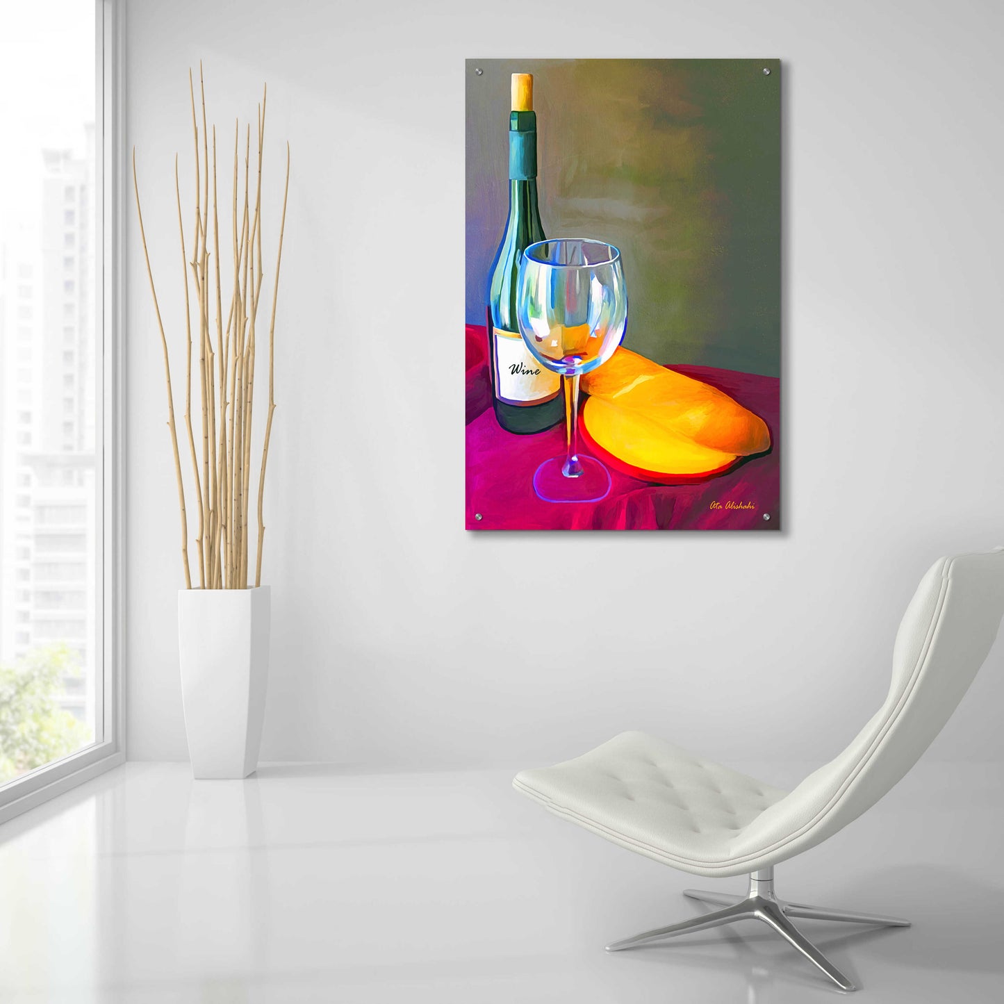 Epic Art 'Wine Bread' by Ata Alishahi, Acrylic Glass Wall Art,24x36