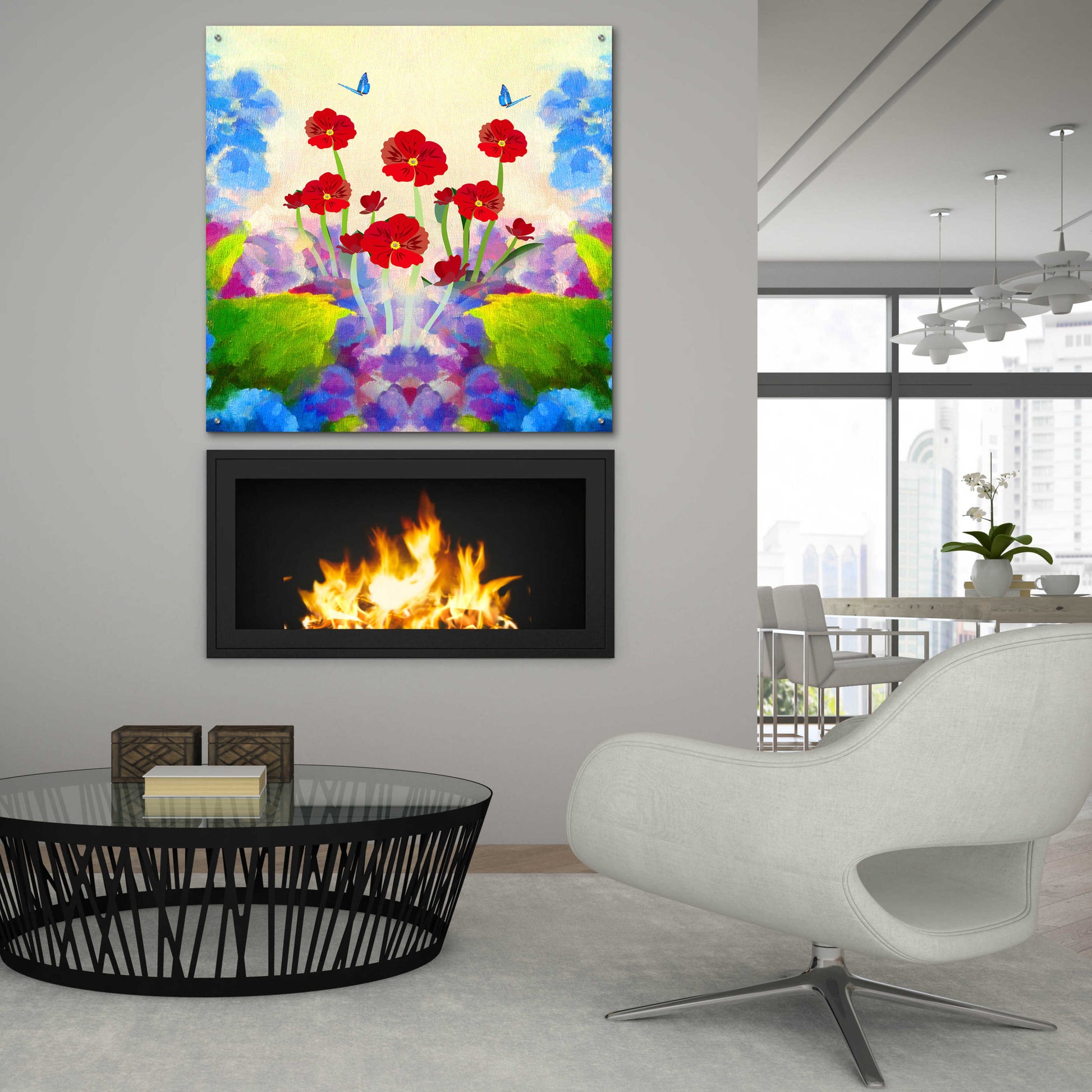 Epic Art 'Flower Design 31' by Ata Alishahi, Acrylic Glass Wall Art,36x36