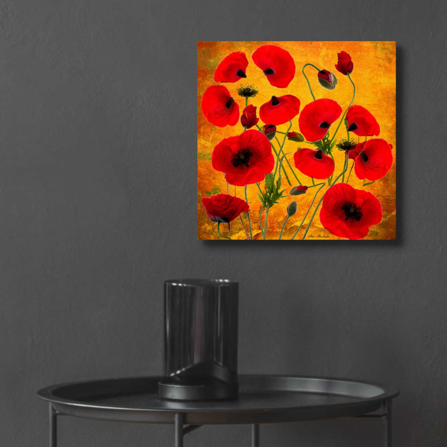 Epic Art 'Poppy Flowers 2' by Ata Alishahi, Acrylic Glass Wall Art,12x12