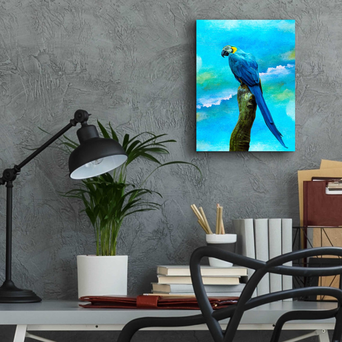 Epic Art 'Blue Parrot' by Ata Alishahi, Acrylic Glass Wall Art,12x16