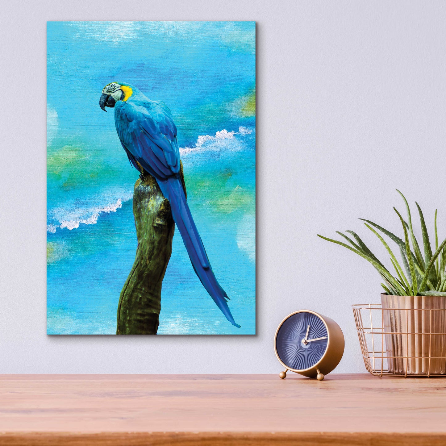 Epic Art 'Blue Parrot' by Ata Alishahi, Acrylic Glass Wall Art,12x16